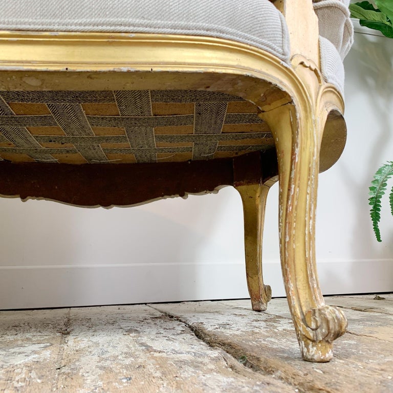 French 19th Century Giltwood Louis XV Fauteuil Marquise Chair For Sale ...