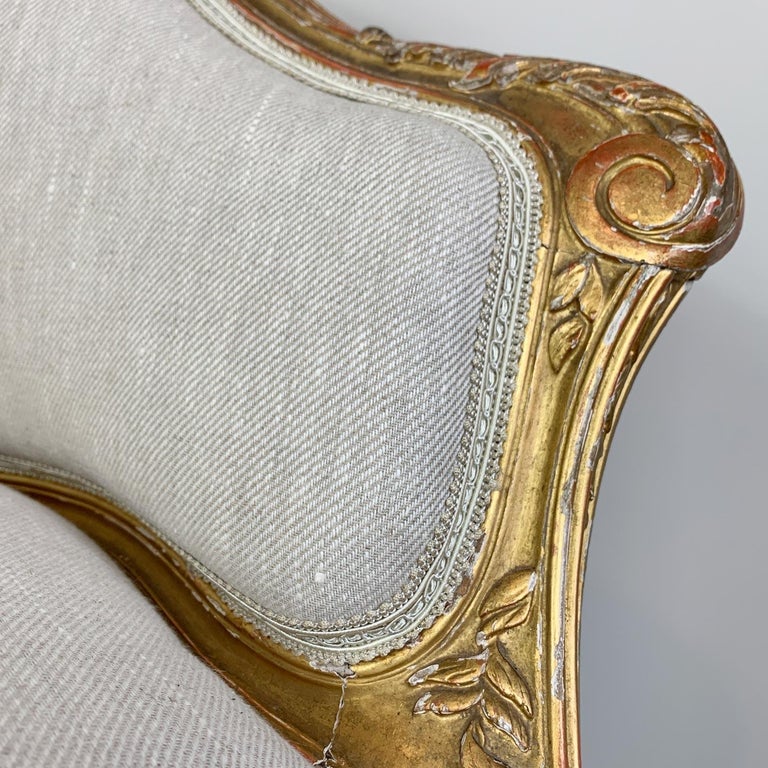 French 19th Century Giltwood Louis XV Fauteuil Marquise Chair For Sale ...