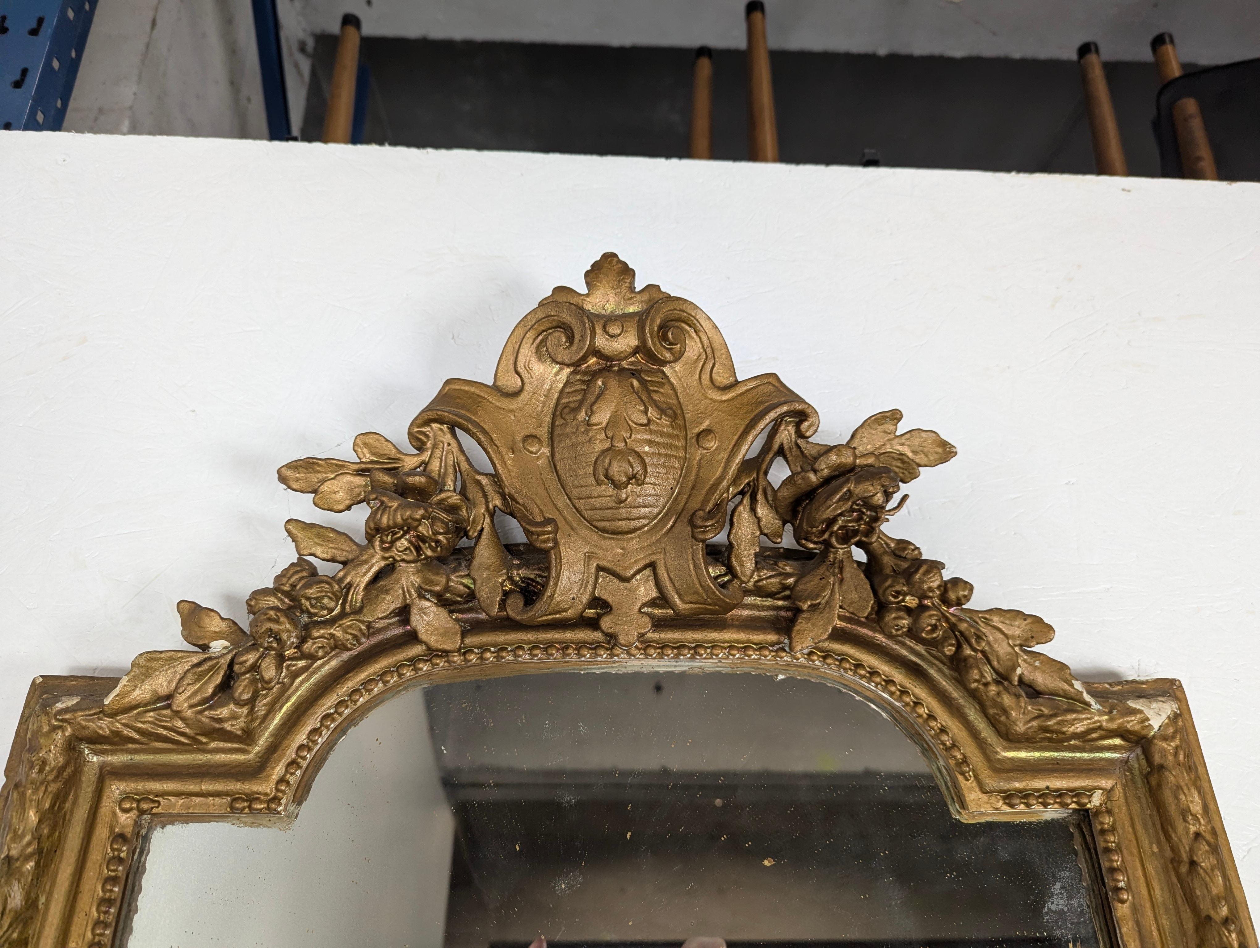 French 19th Century Giltwood Louis XVI Pier Mirrors In Good Condition In CANTELEU, FR