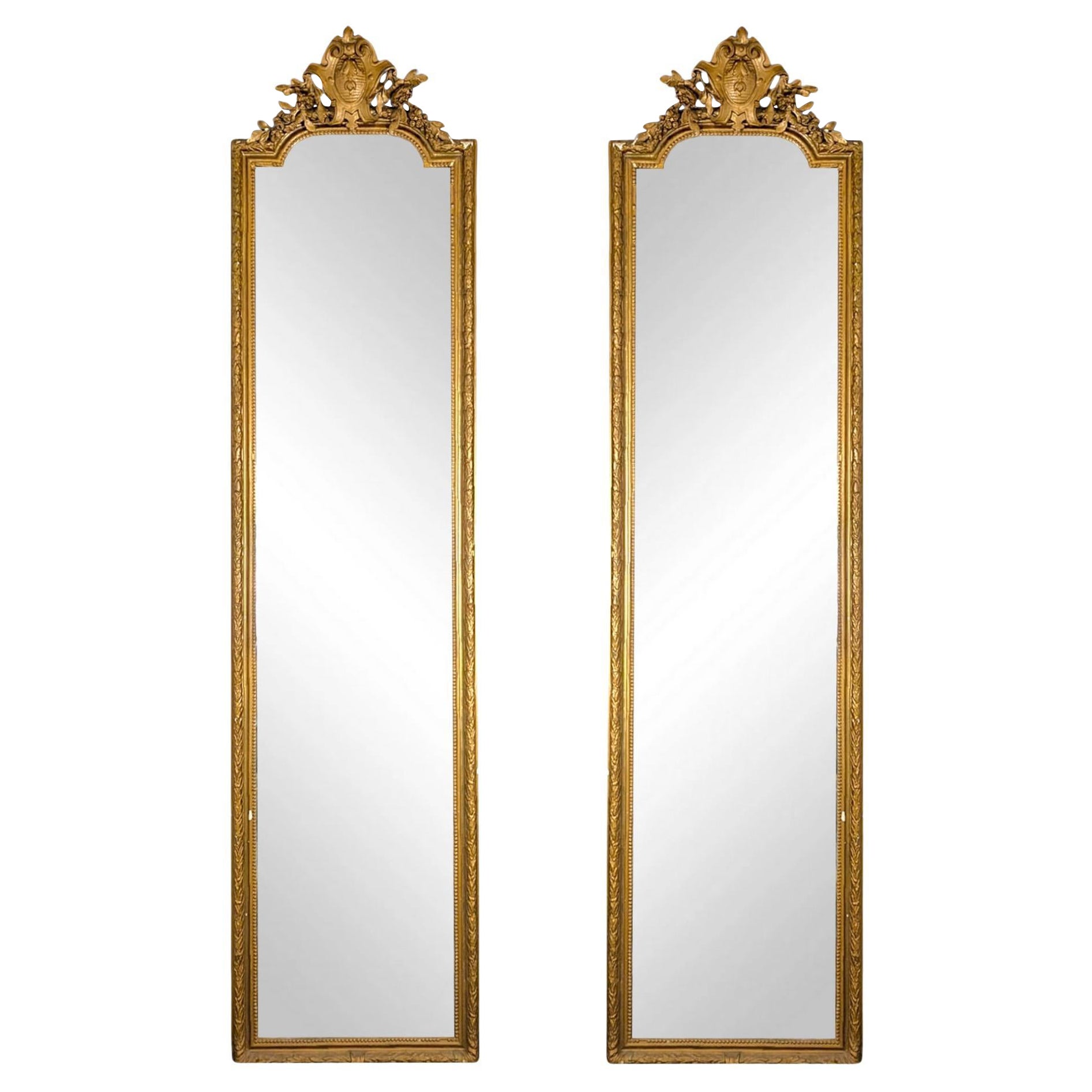 French 19th Century Giltwood Louis XVI Pier Mirrors