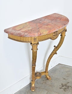 French 19th Century Giltwood Marble-top Wall Console