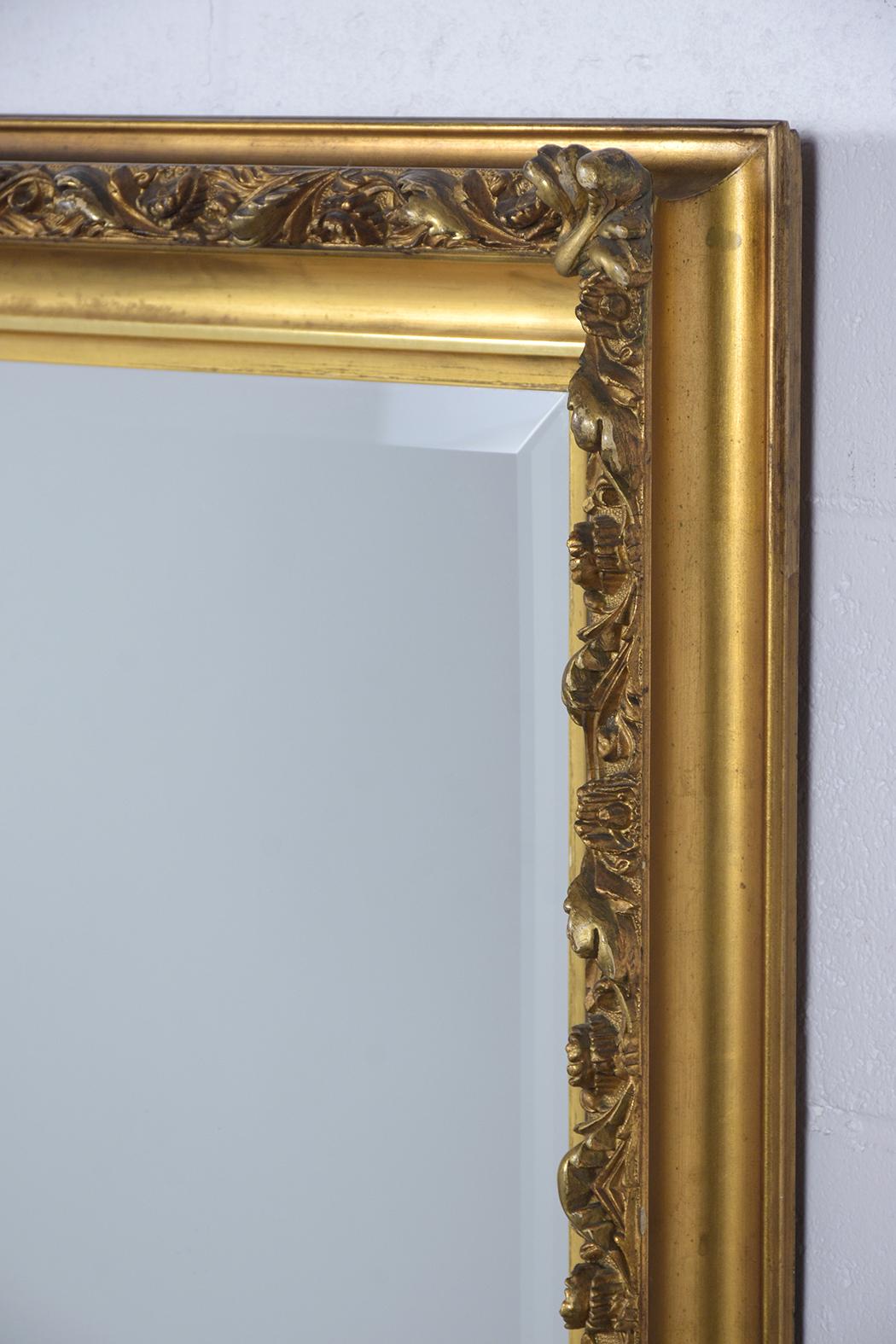 Beveled 19th Century Napoleon III Gilt Mirror