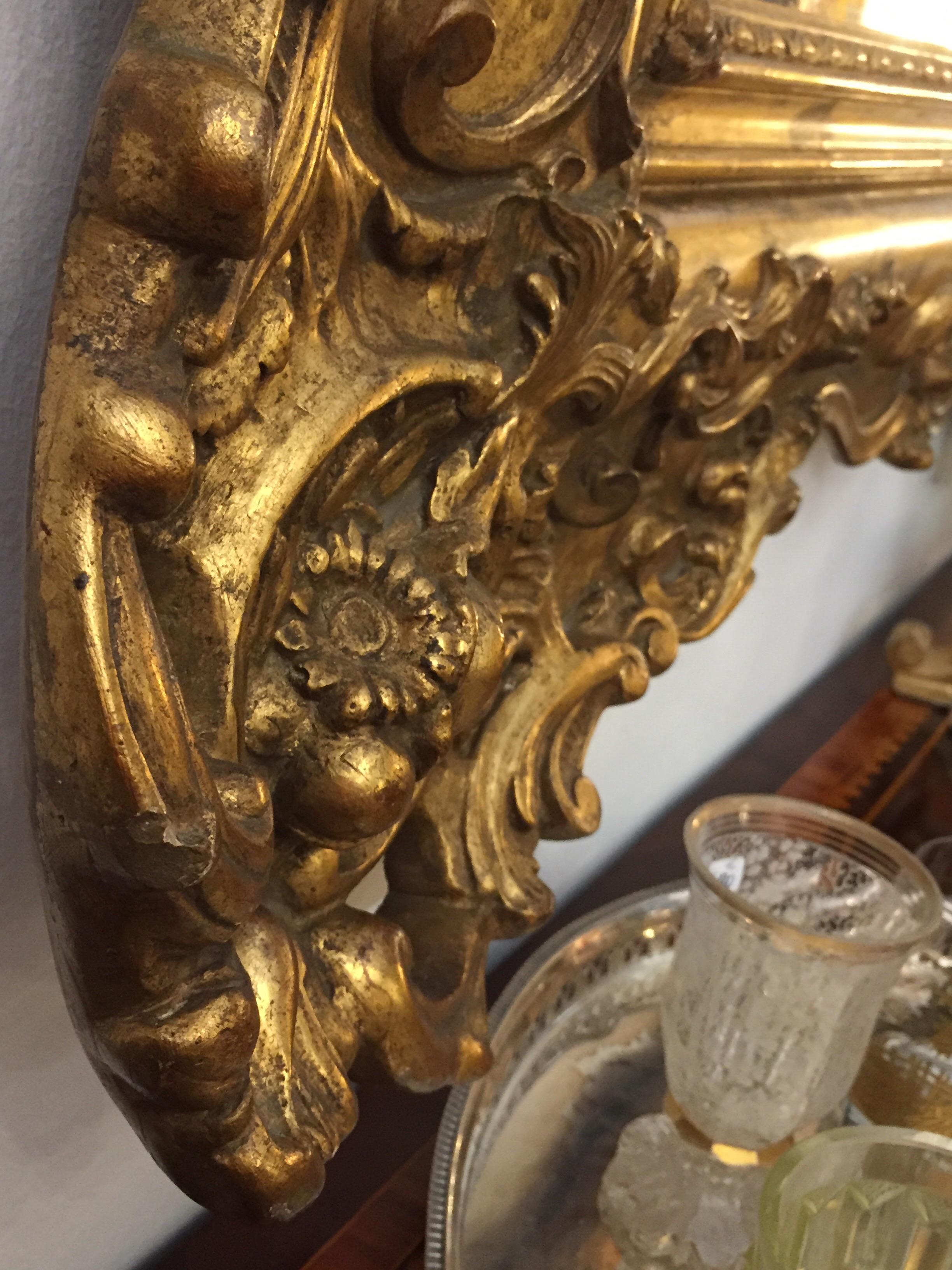 19th Century French Giltwood Mirror Louis Philippe Original Mercury Glass 3