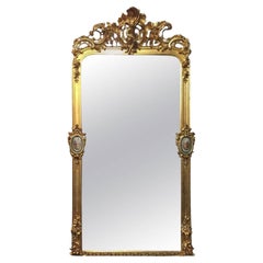French 19th Century Giltwood Mirror with Sèvres Porcelain Plaques