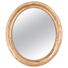French 19th Century Giltwood Oval Mirror