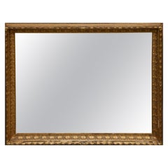 Französisch 19. Jahrhundert Giltwood Palmette & Laurel Leaf Frame Mirror