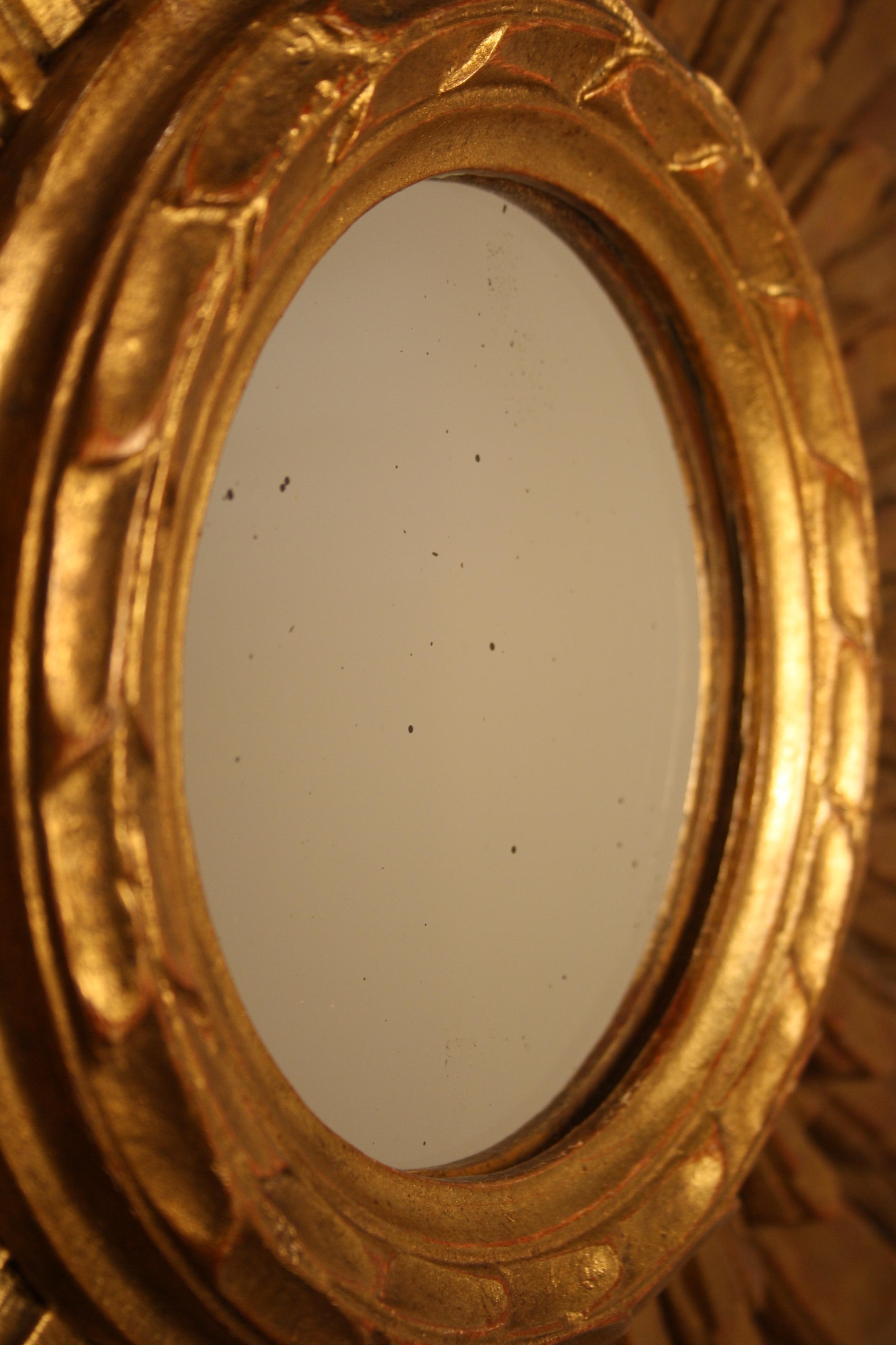 20th Century French Giltwood Sunburst Mirror