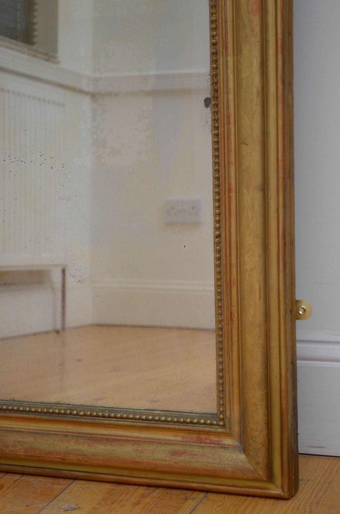French 19th Century Giltwood Wall Mirror H141cm For Sale 6