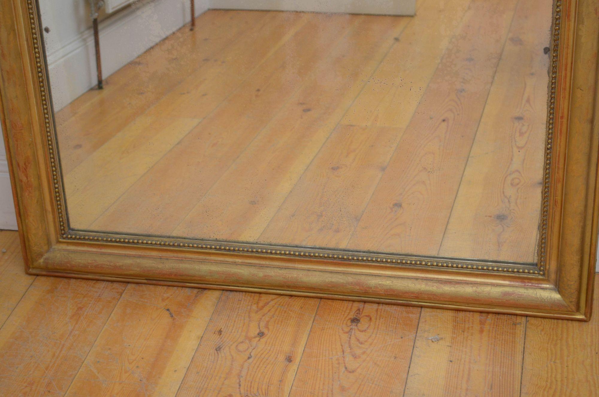 French 19th Century Giltwood Wall Mirror H141cm In Good Condition For Sale In Whaley Bridge, GB