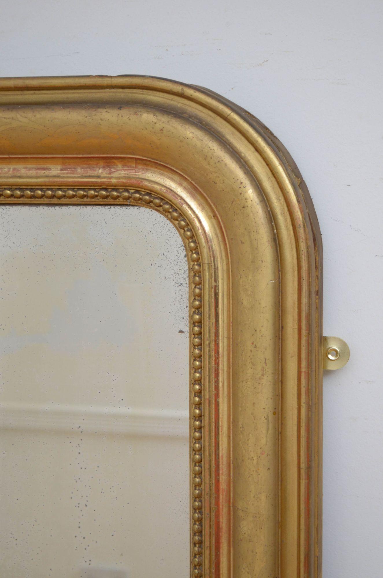 French 19th Century Giltwood Wall Mirror H141cm For Sale 4