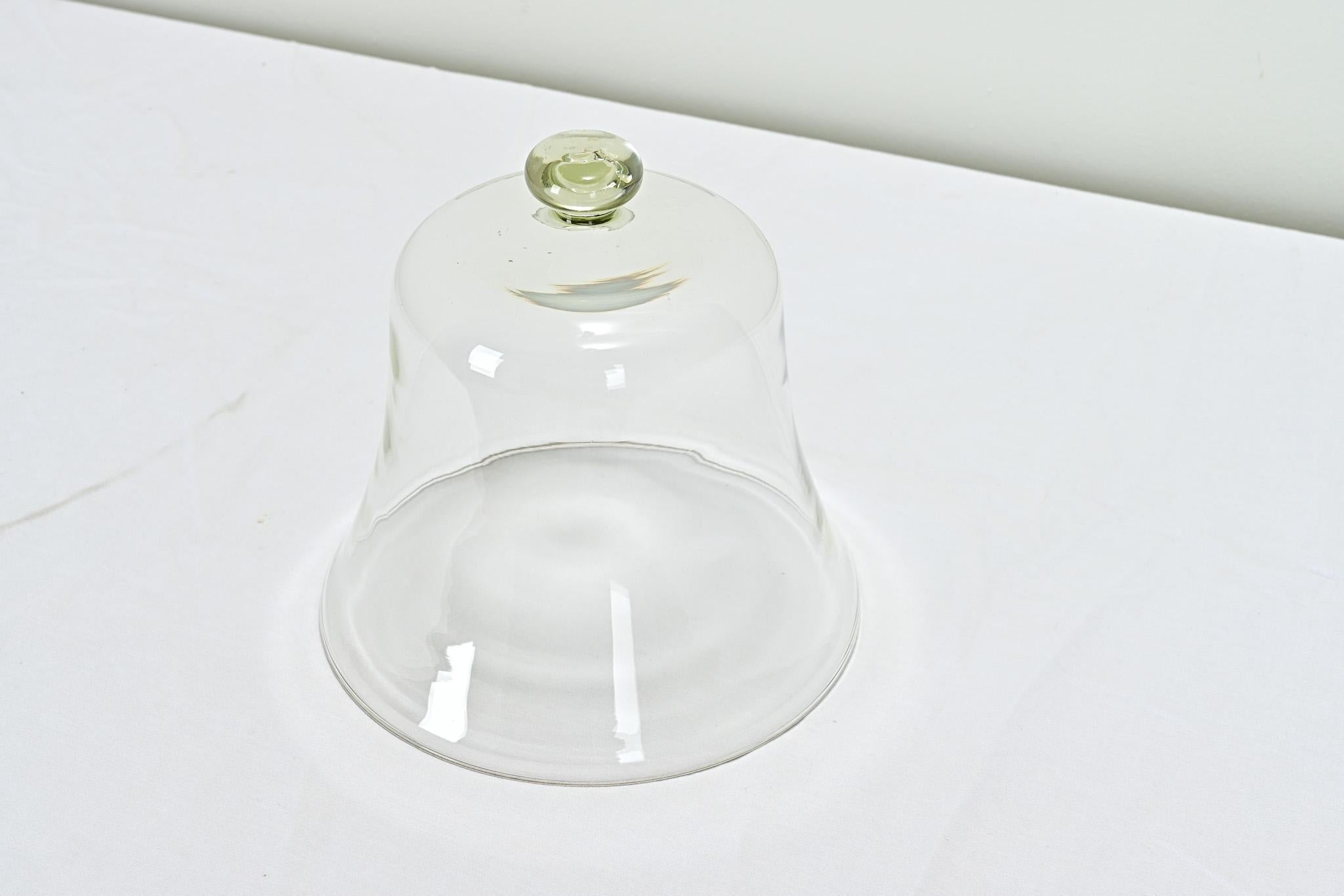 A French hand blown dome used for covering cheese or pastries, most likely for display in a mercantile shop. Be sure to view the detailed images of this culinary antique.