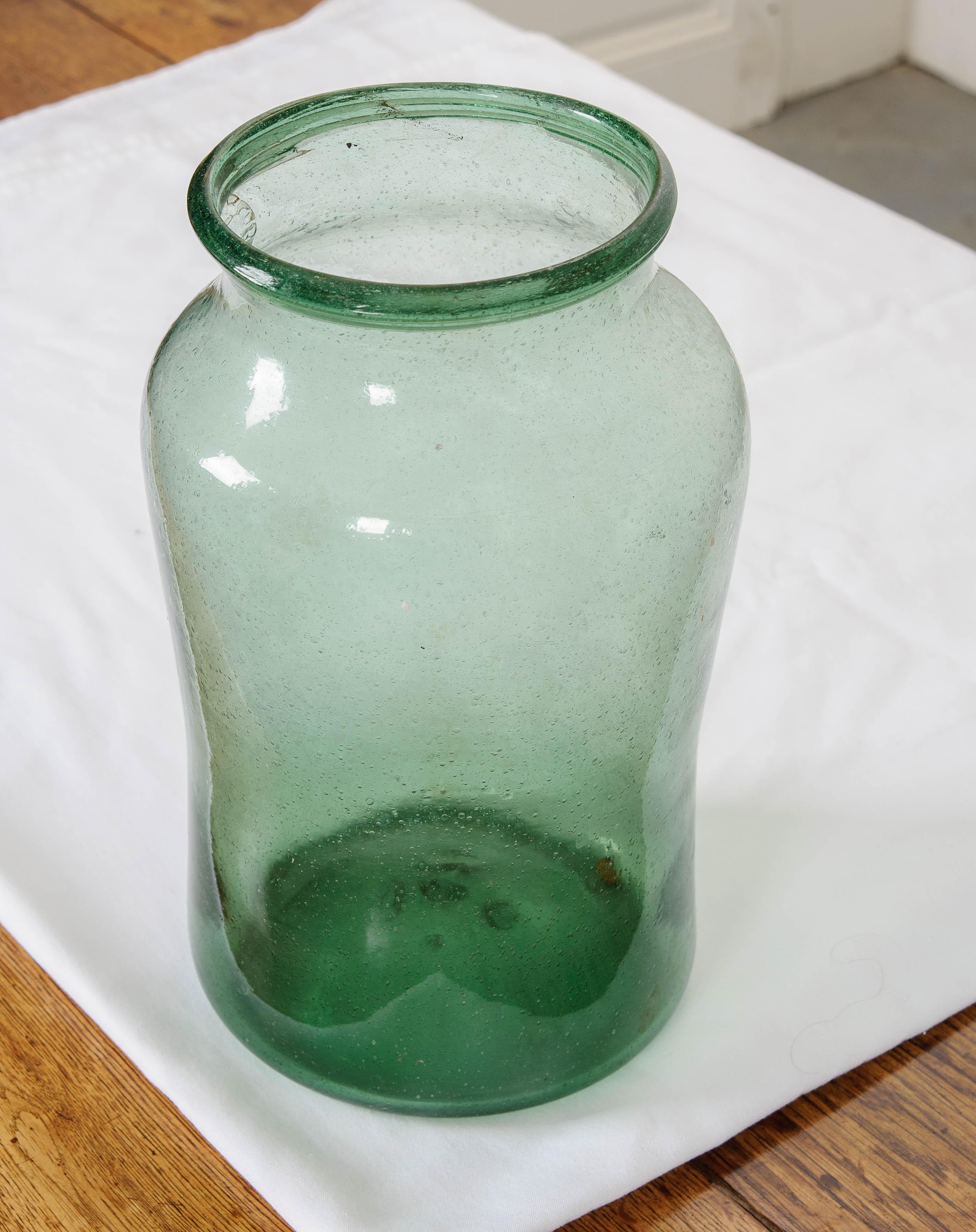 French 19th Century Glass Jar In Good Condition In Baton Rouge, LA