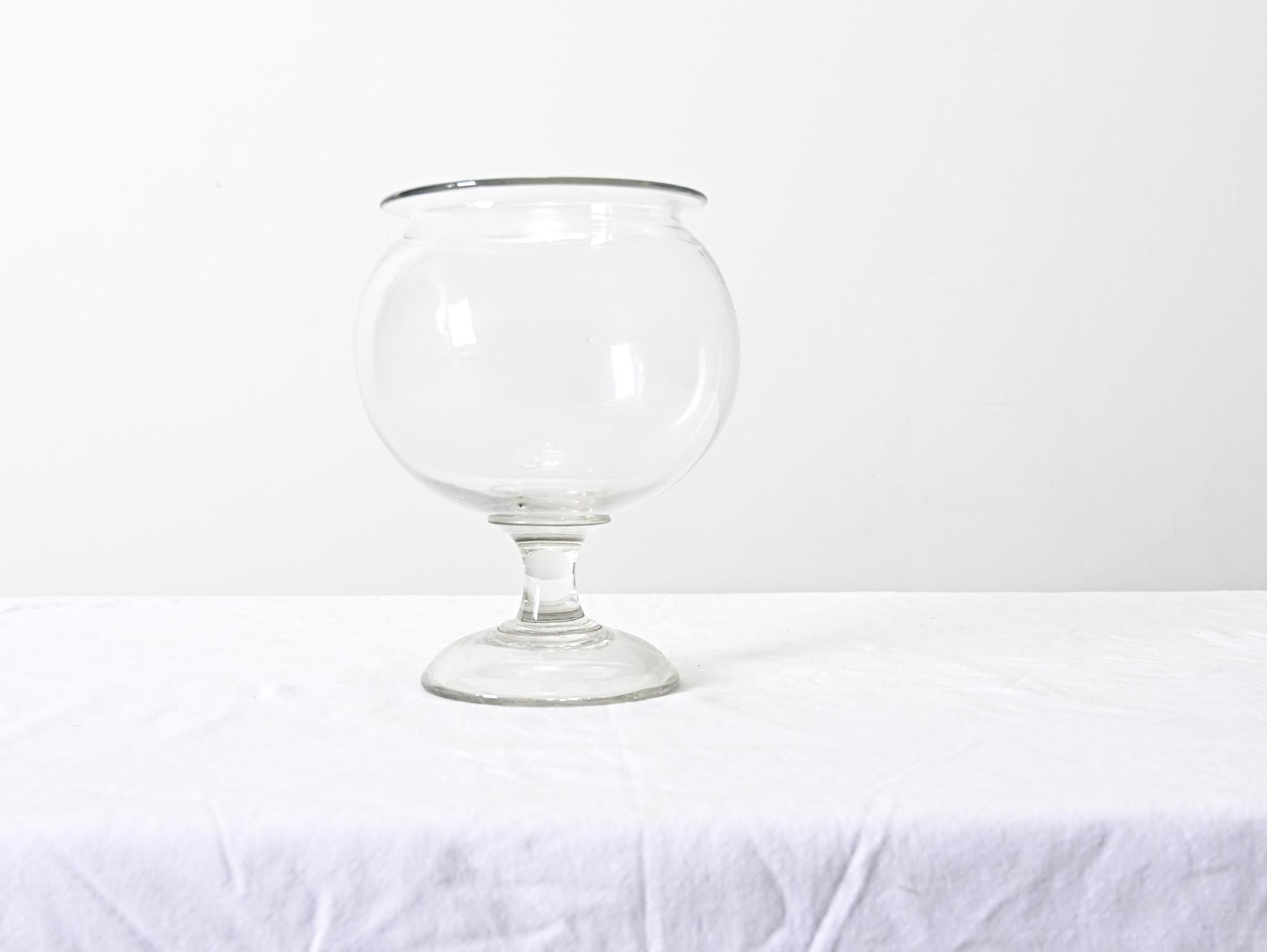 A bit of science and medical history, this is a 19th century French glass bowl that would have housed parasitic leeches for use in bloodletting exercises on ailing patients before more appropriate treatments for common maladies were developed.