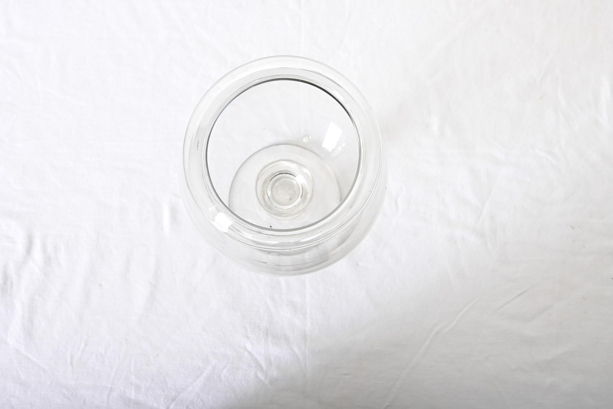 Glazed French 19th Century Glass Leech Bowl For Sale