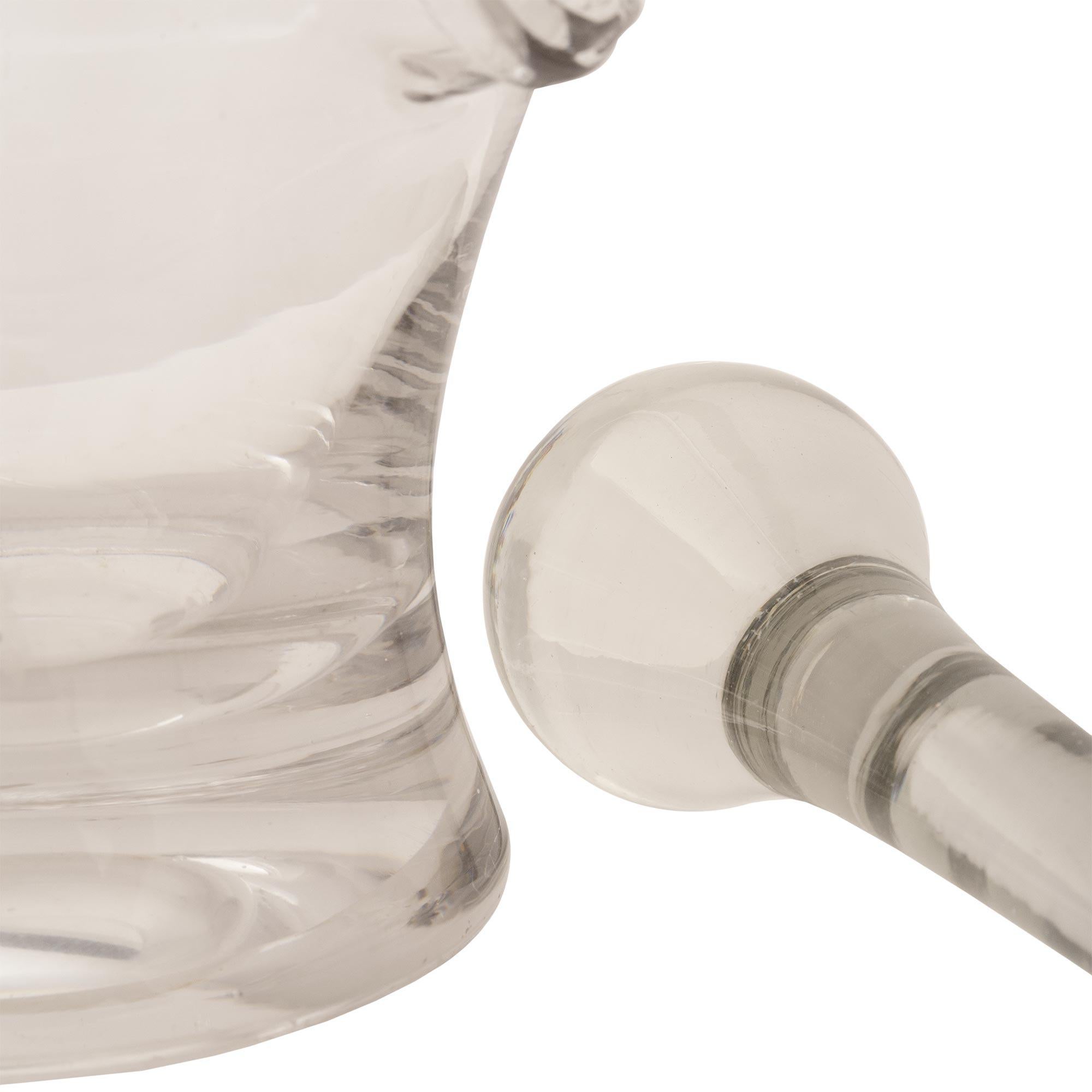 XIXe siècle Mortier et pilon en verre français du 19e siècle en vente