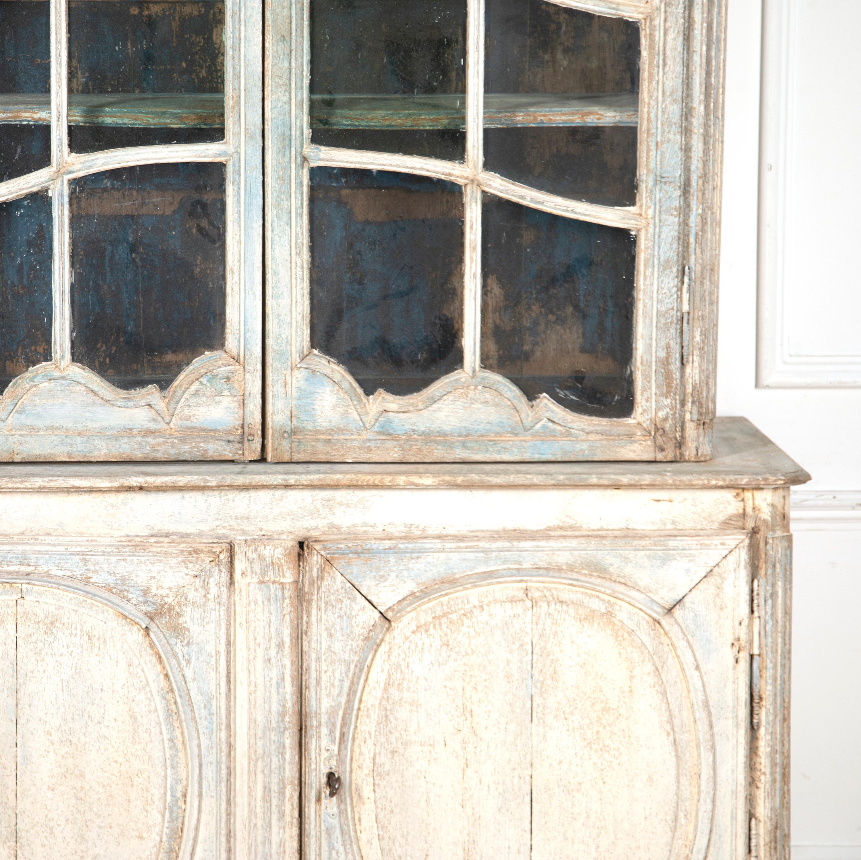 Wood French 19th Century Glazed Bookcase For Sale
