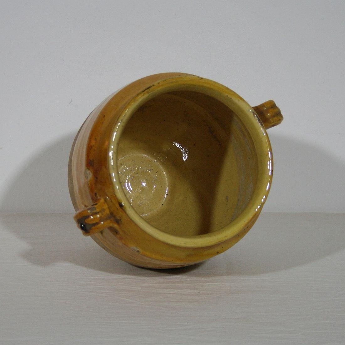 Earthenware French 19th Century Glazed Ceramic Confit Jar
