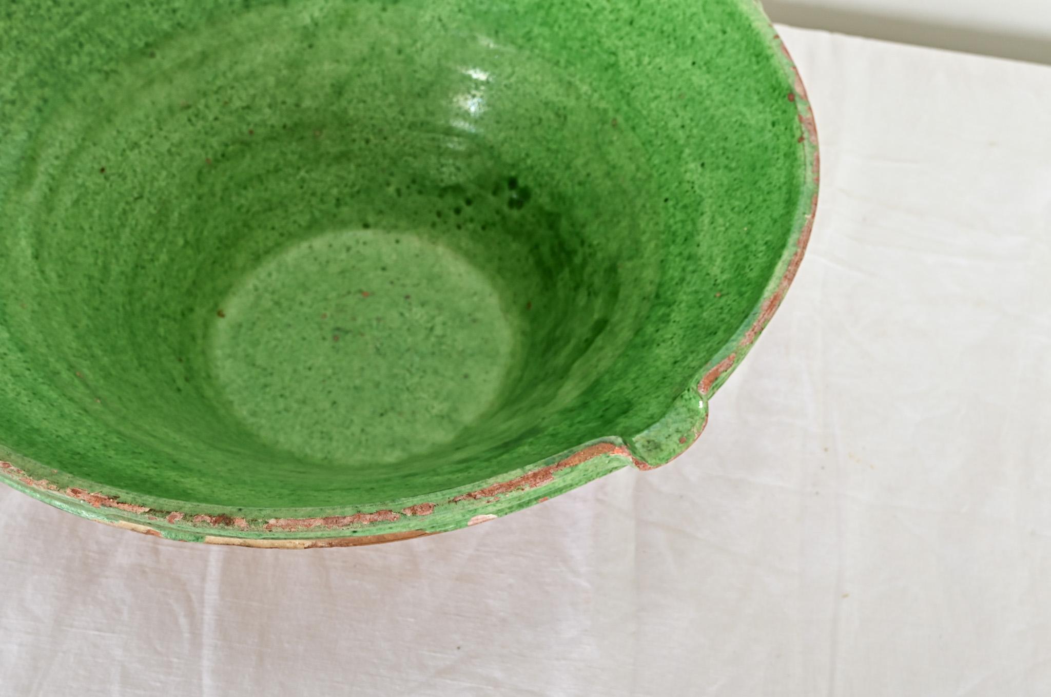 Terracotta French 19th Century Glazed Cream Bowl For Sale