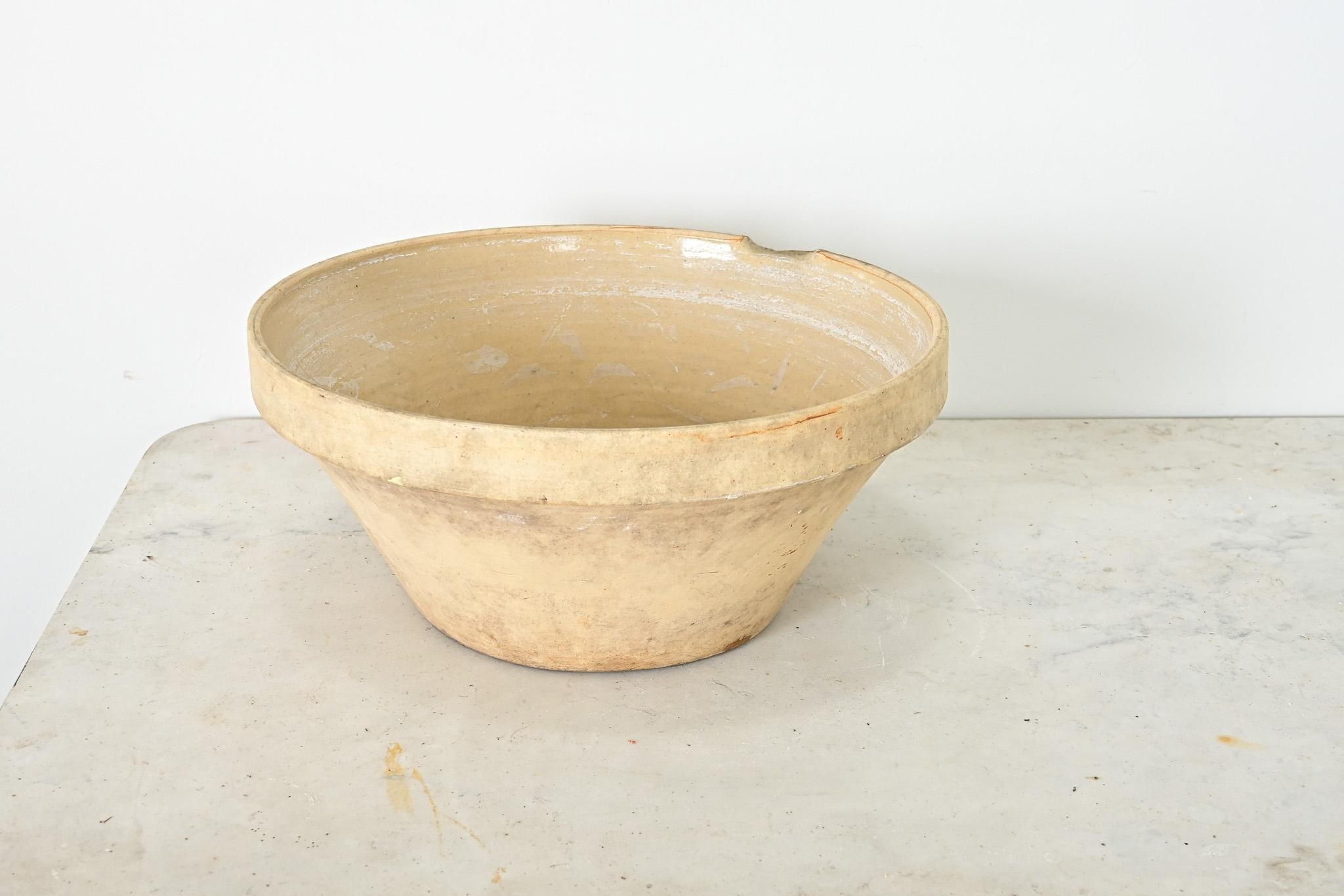 Ceramic French 19th Century Glazed Cream Bowl For Sale