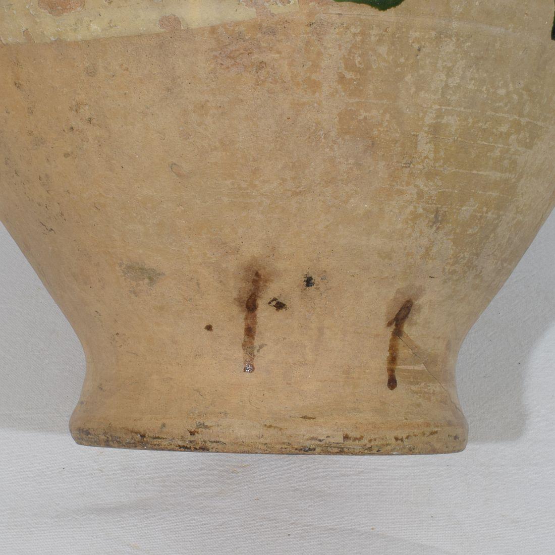 French 19th Century Glazed Earthenware Walnut Oil Jug For Sale 8