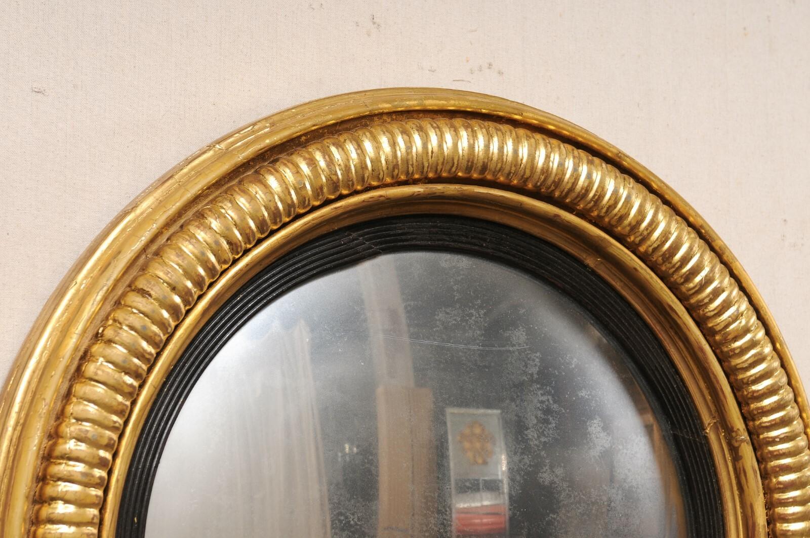 French 19th Century Gold Bullseye Accent Mirror (27