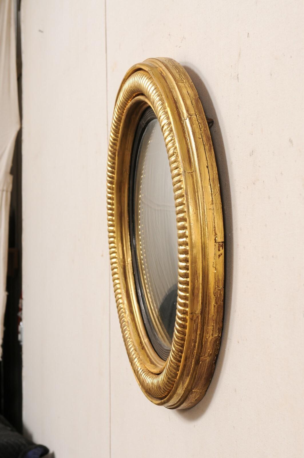 French 19th Century Gold Bullseye Accent Mirror (27