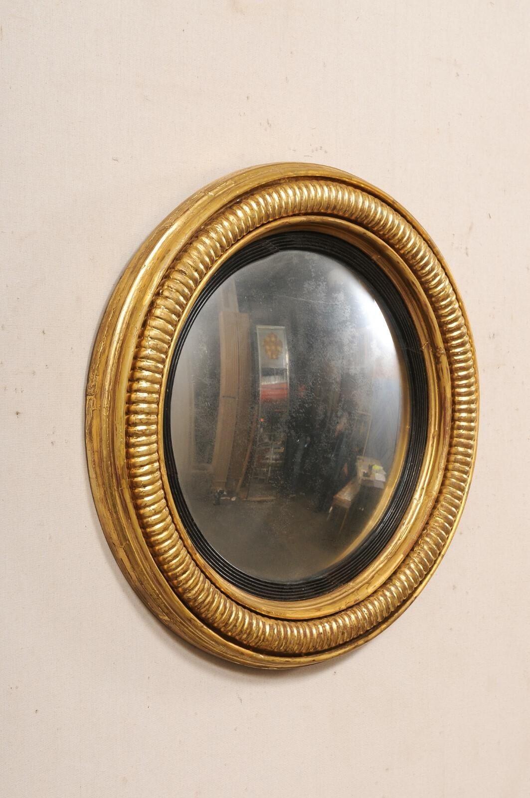 French 19th Century Gold Bullseye Accent Mirror (27