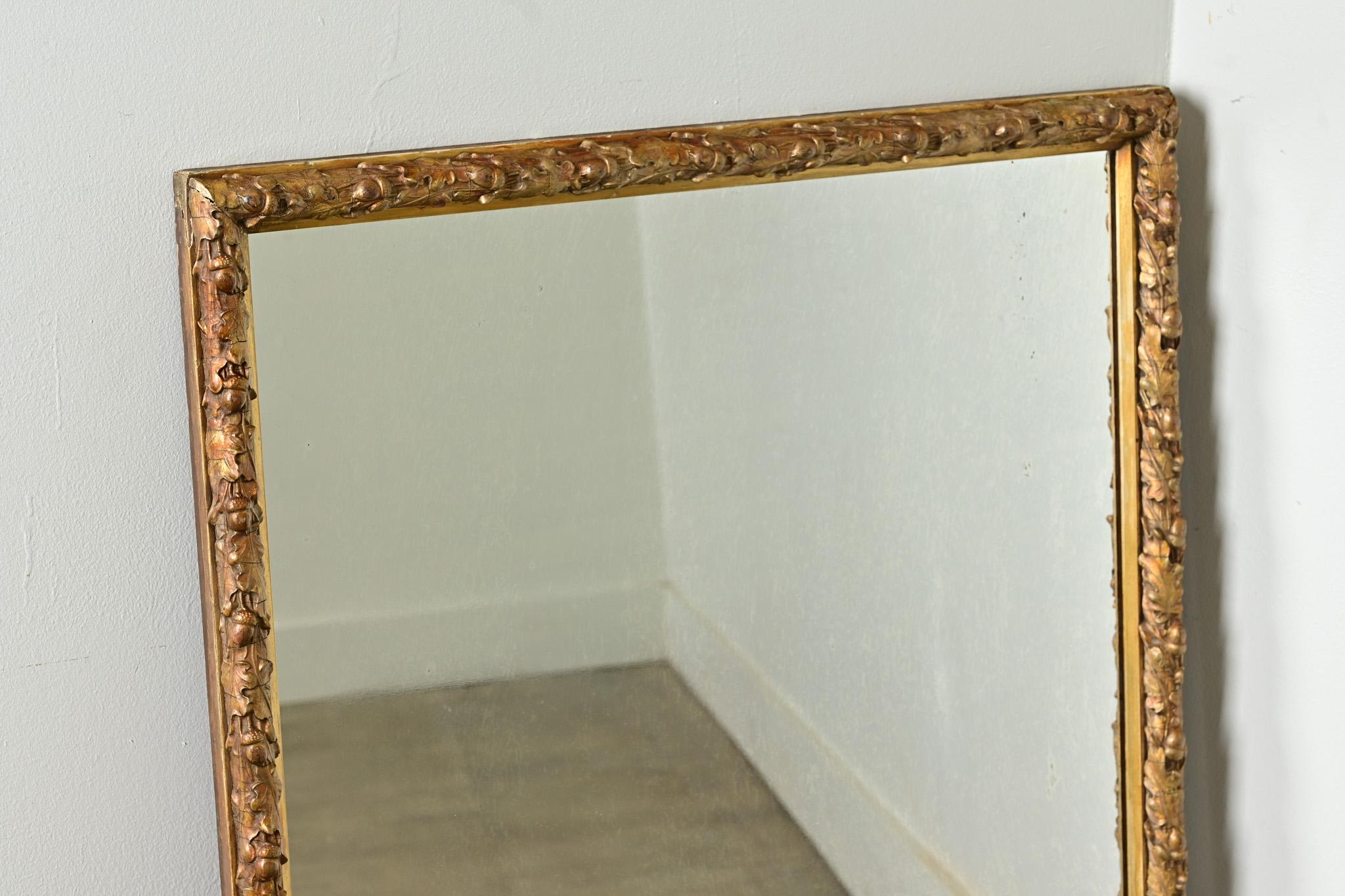 French 19th Century Gold Gilt Acorn Mirror In Good Condition For Sale In Baton Rouge, LA