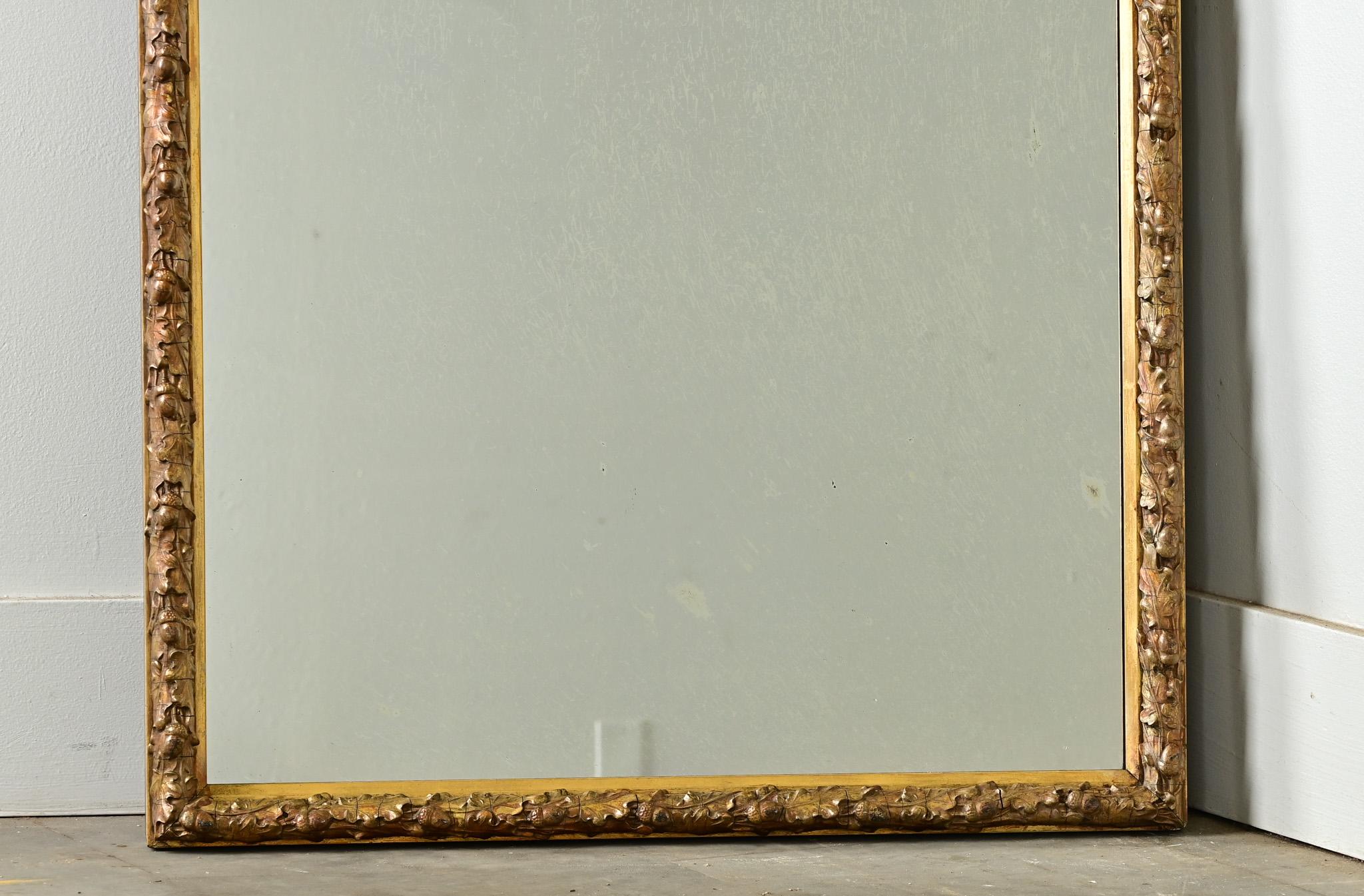 French 19th Century Gold Gilt Acorn Mirror For Sale 1