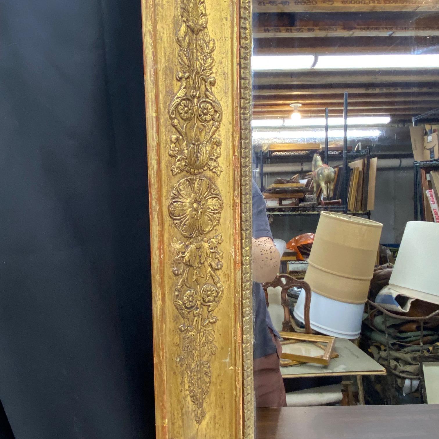 French 19th Century Gold Gilt Empire Mirror In Good Condition For Sale In Hopewell, NJ