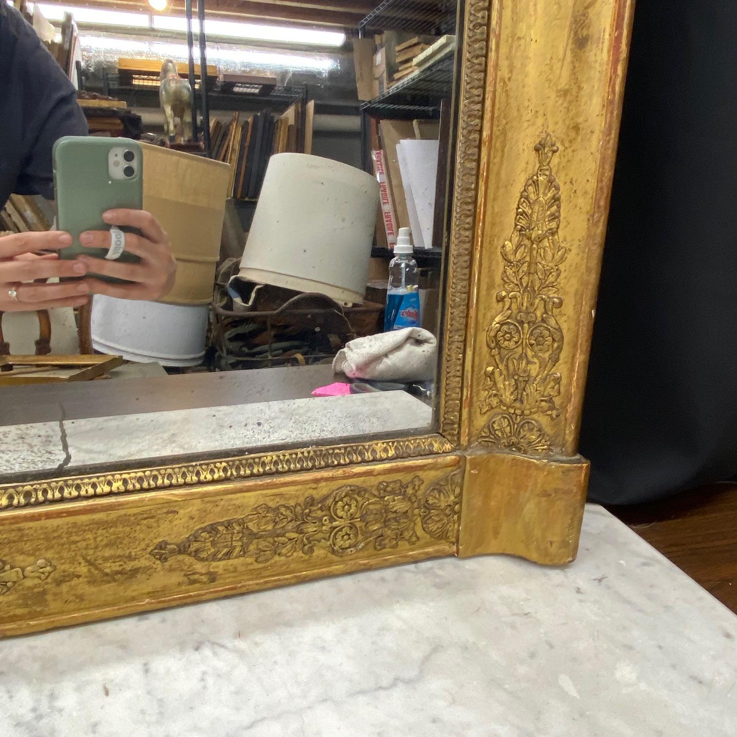 French 19th Century Gold Gilt Empire Mirror For Sale 3