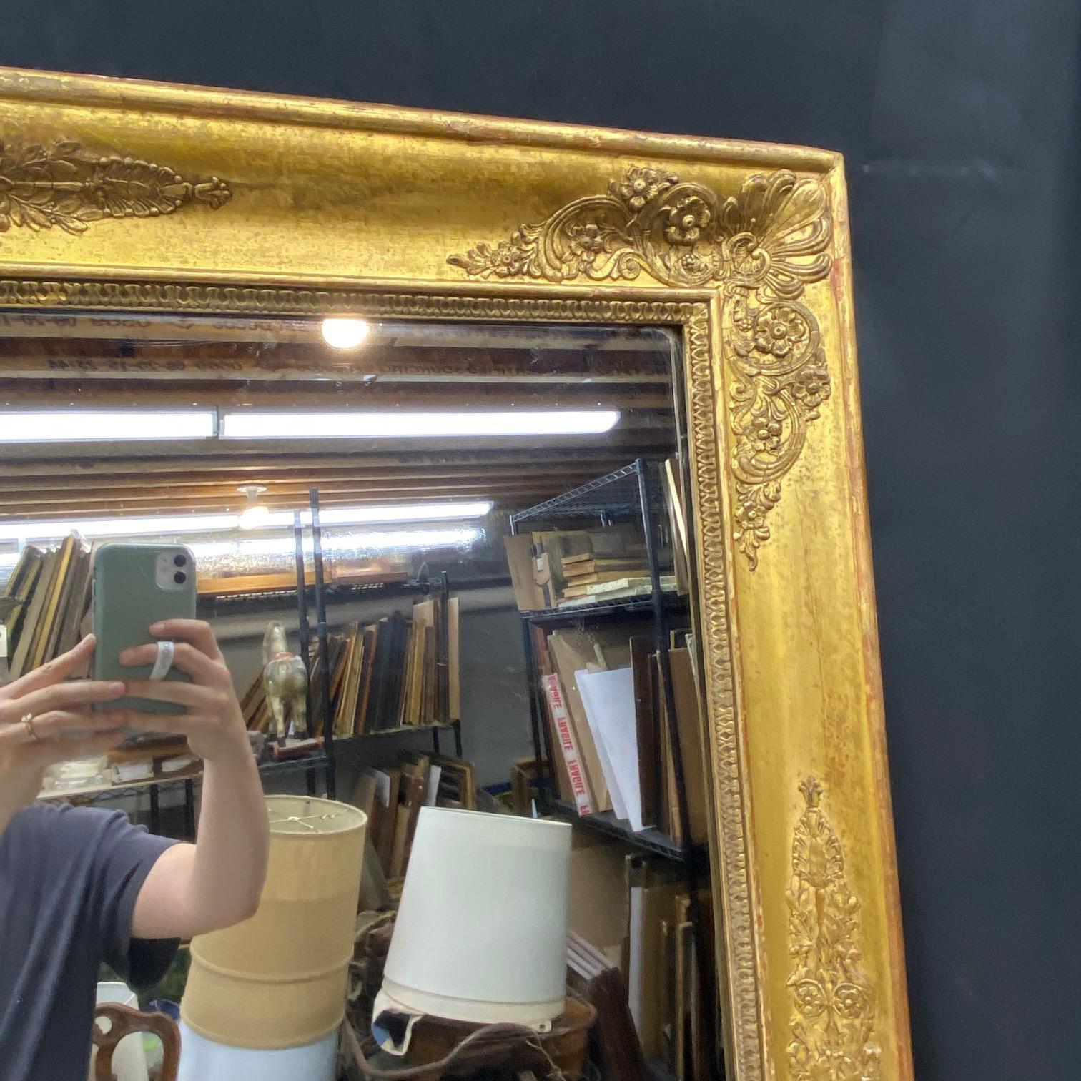 French 19th Century Gold Gilt Empire Mirror For Sale 4