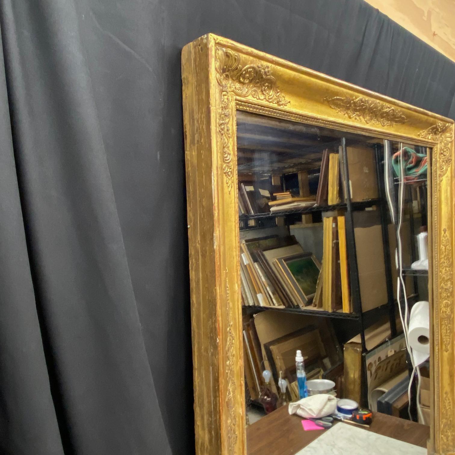 French 19th Century Gold Gilt Empire Mirror For Sale 5