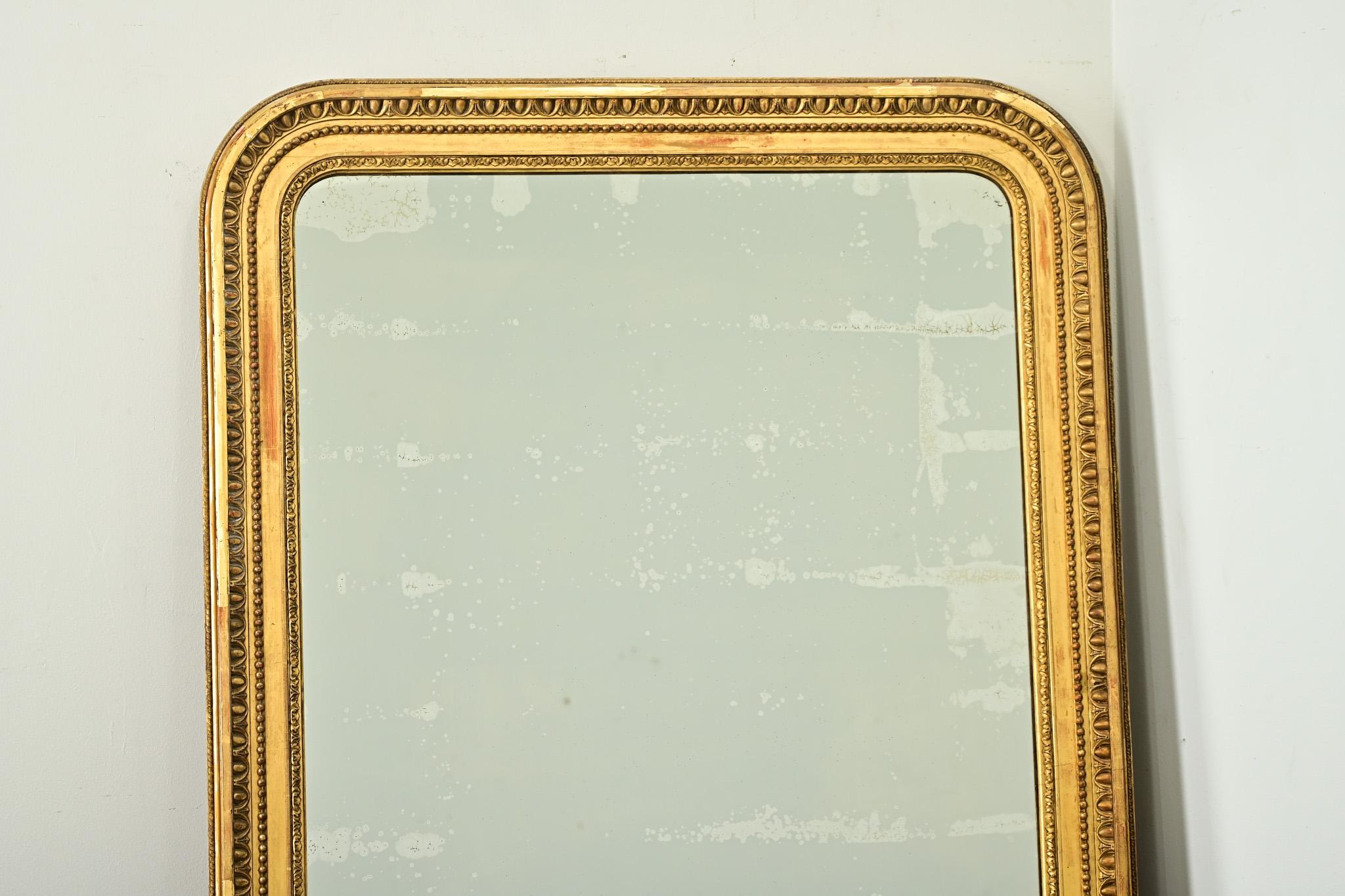 Carved French 19th Century Gold Gilt Louis Philippe Mirror For Sale