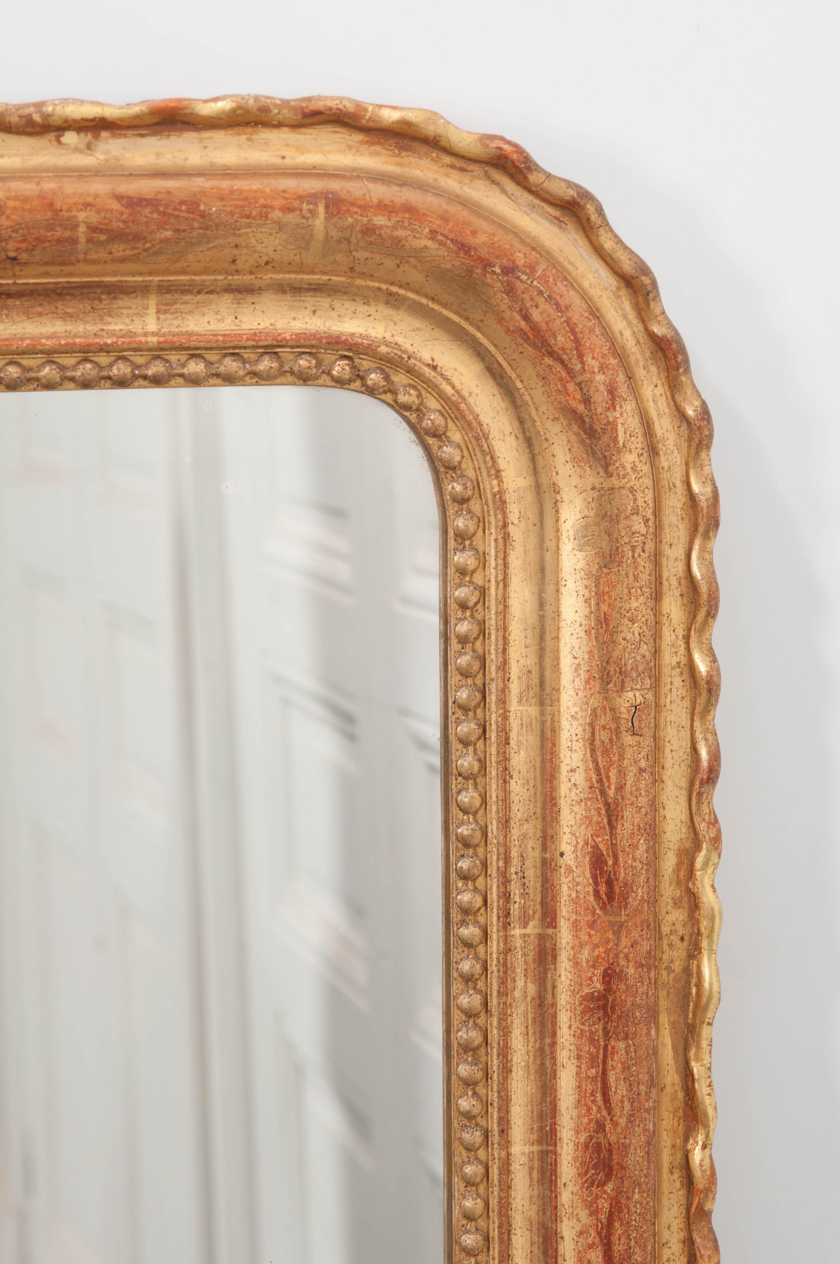 Mercury Glass French 19th Century Louis Philippe Giltwood Mirror