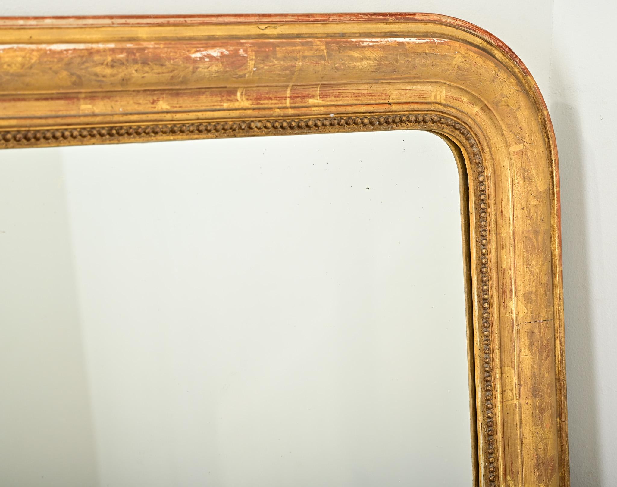 Miroir Louis Philippe français du 19ème siècle doré à l'or Bon état - En vente à Baton Rouge, LA