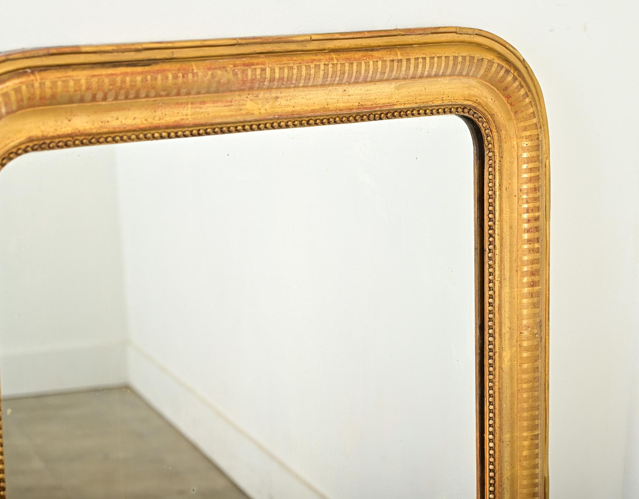 XIXe siècle Miroir Louis Philippe français du 19ème siècle doré à l'or en vente