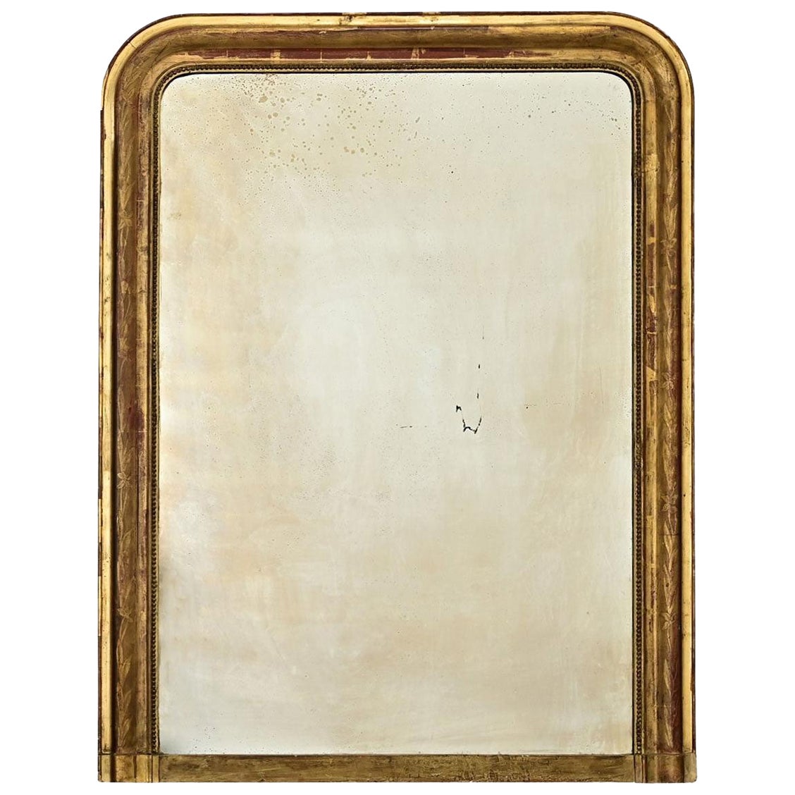 Specchio francese Louis Philippe dorato del XIX secolo