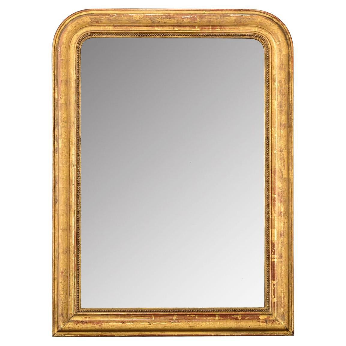 Specchio francese Louis Philippe dorato del XIX secolo