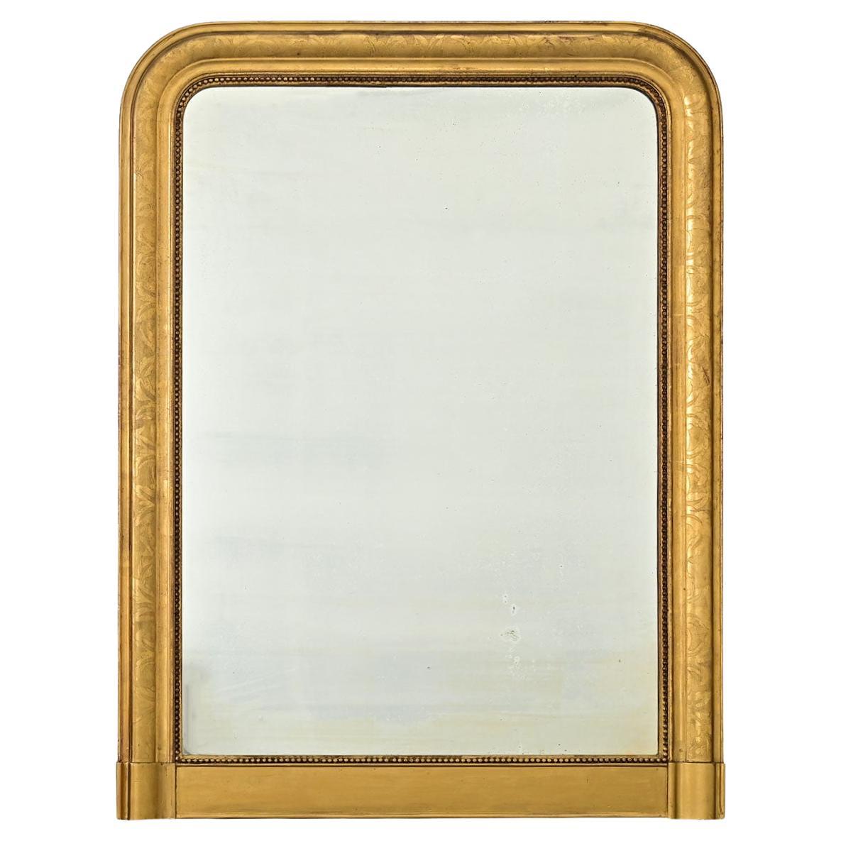 Specchio francese Louis Philippe dorato del XIX secolo