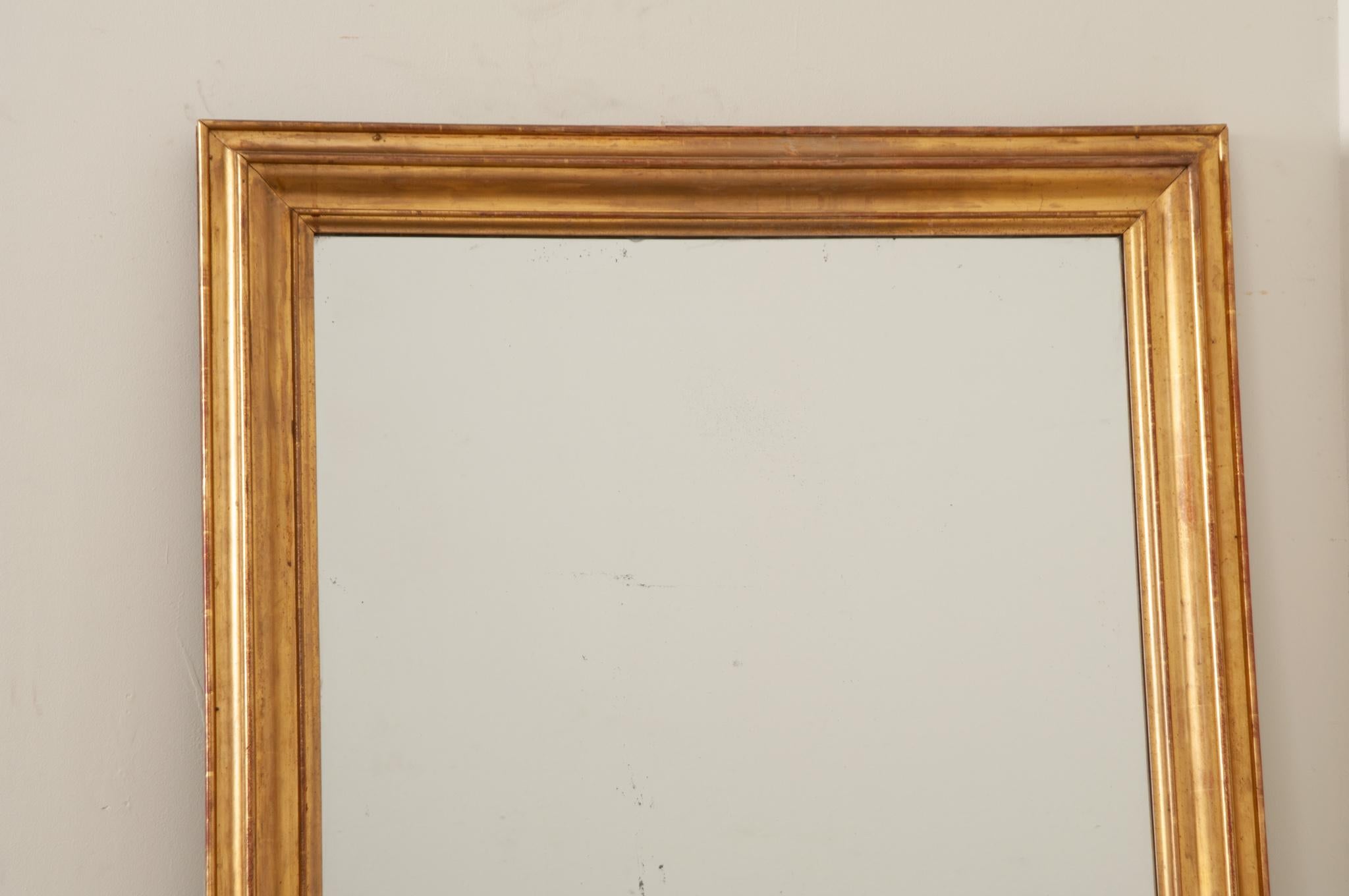 Neoclassical French 19th Century Gold Gilt Mantel Mirror For Sale