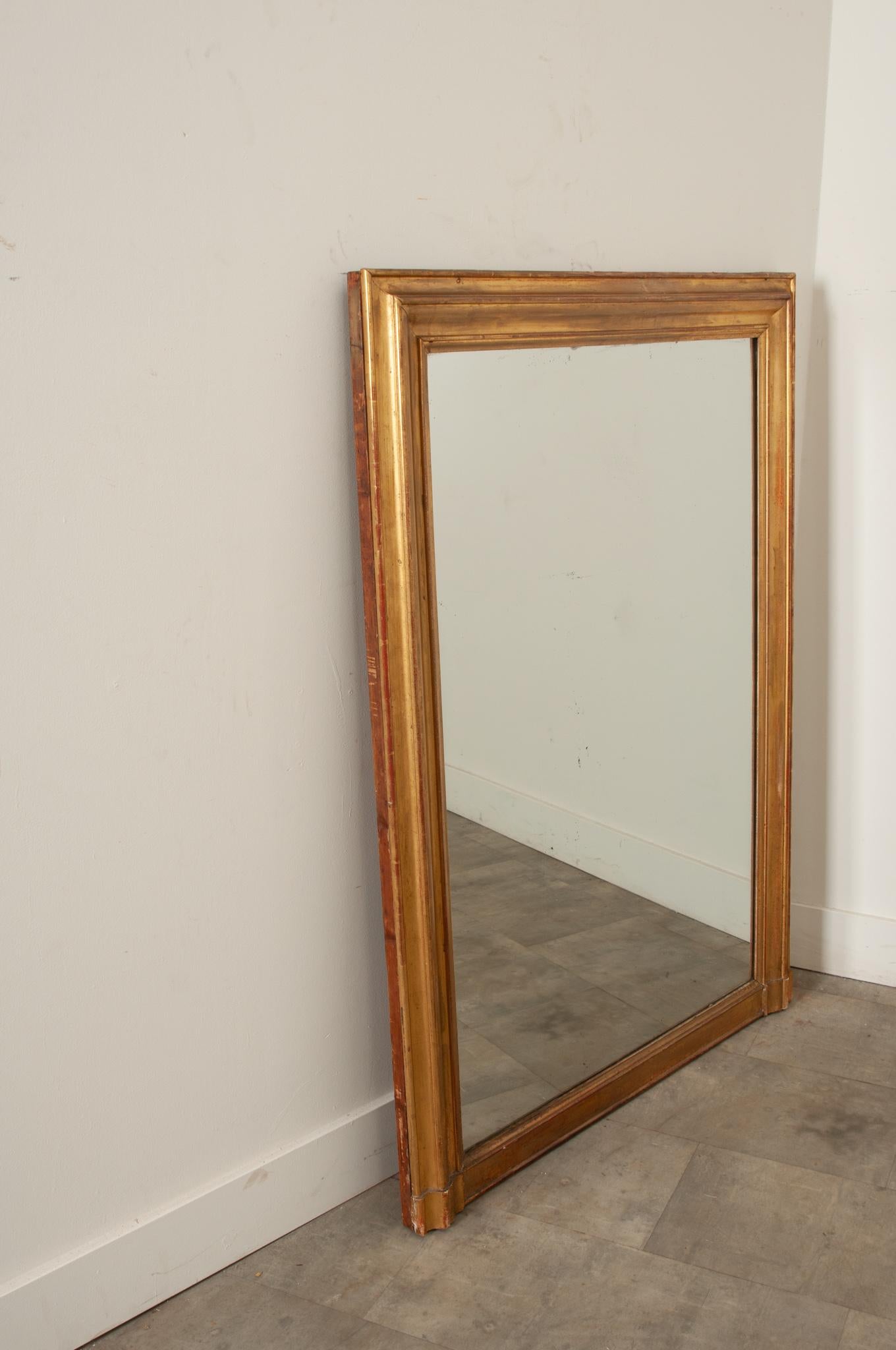 French 19th Century Gold Gilt Mantel Mirror In Good Condition For Sale In Baton Rouge, LA
