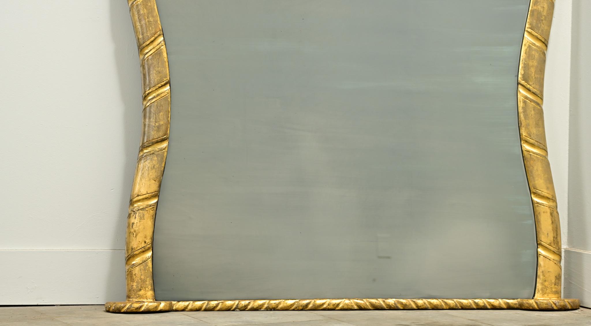 Hand-Crafted French 19th Century Gold Gilt Mantle Mirror For Sale