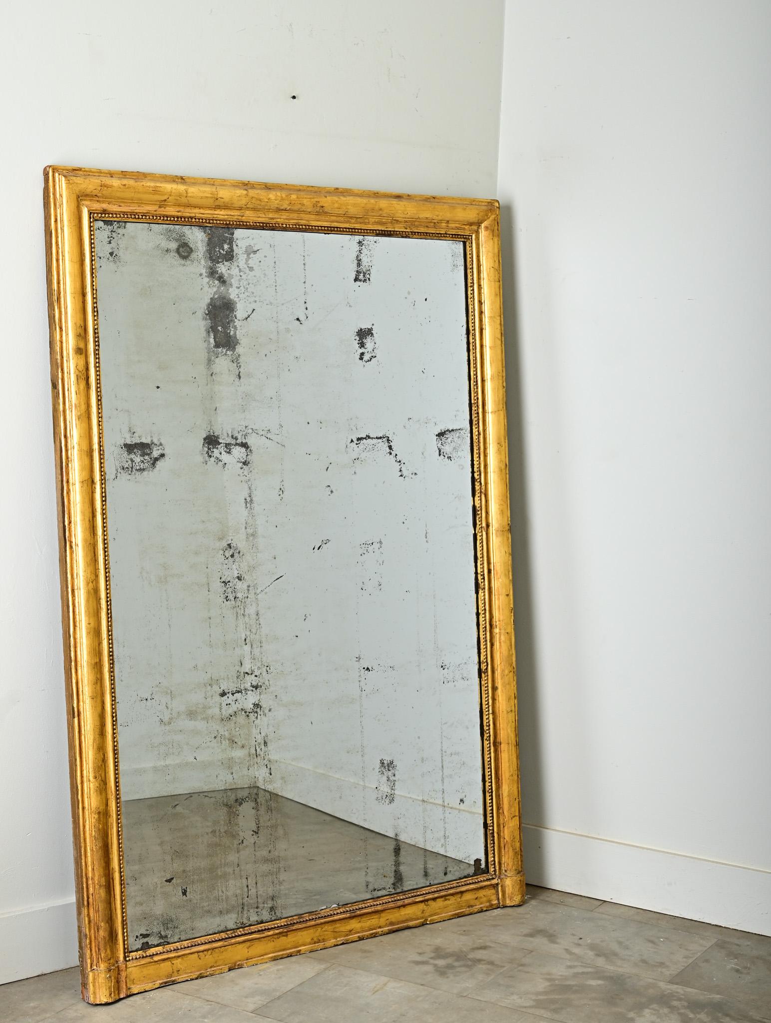 French 19th Century Gold Gilt Mantle Mirror 1