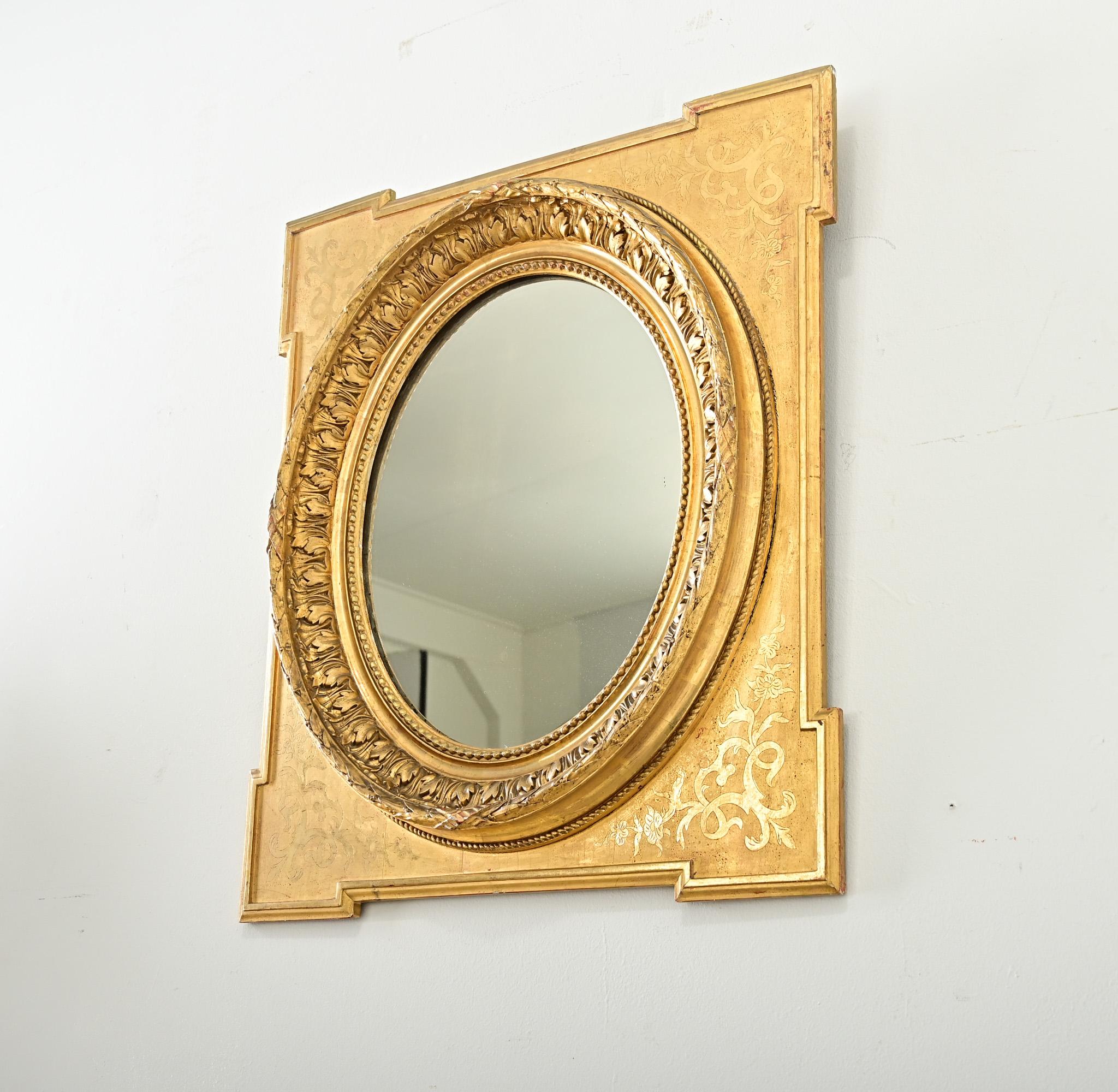 Specchio francese dorato del XIX secolo in vendita 4