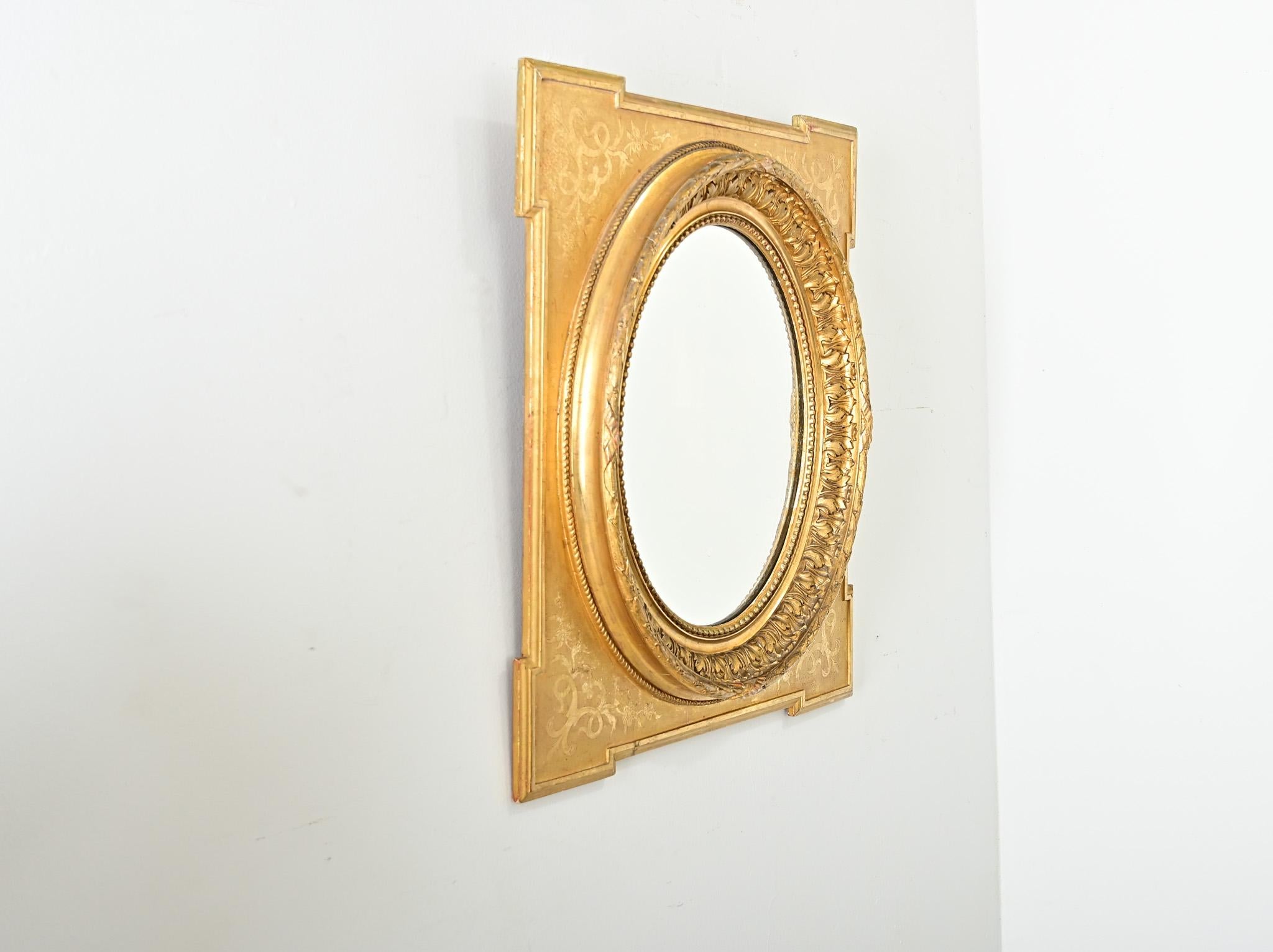 Specchio francese dorato del XIX secolo in vendita 5