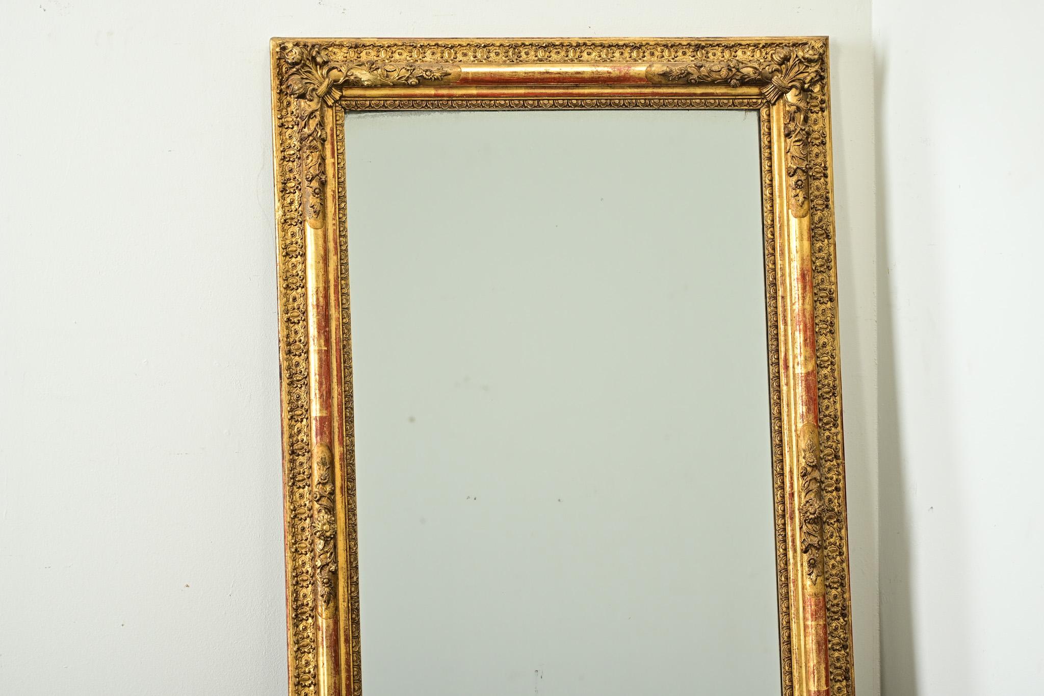 Louis XVI French 19th Century Gold Gilt Mirror