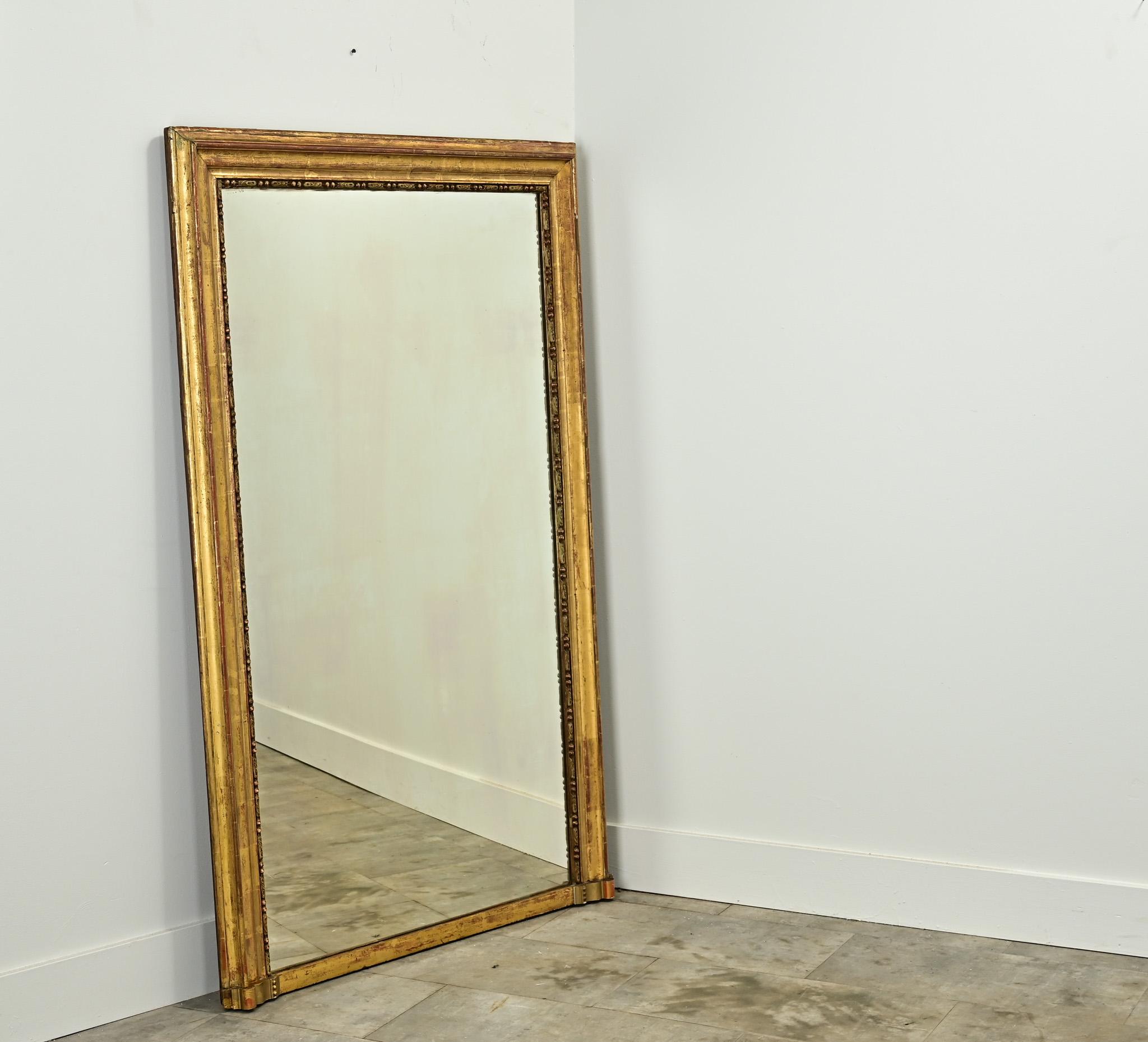 Hand-Crafted French 19th Century Gold Gilt Mirror For Sale