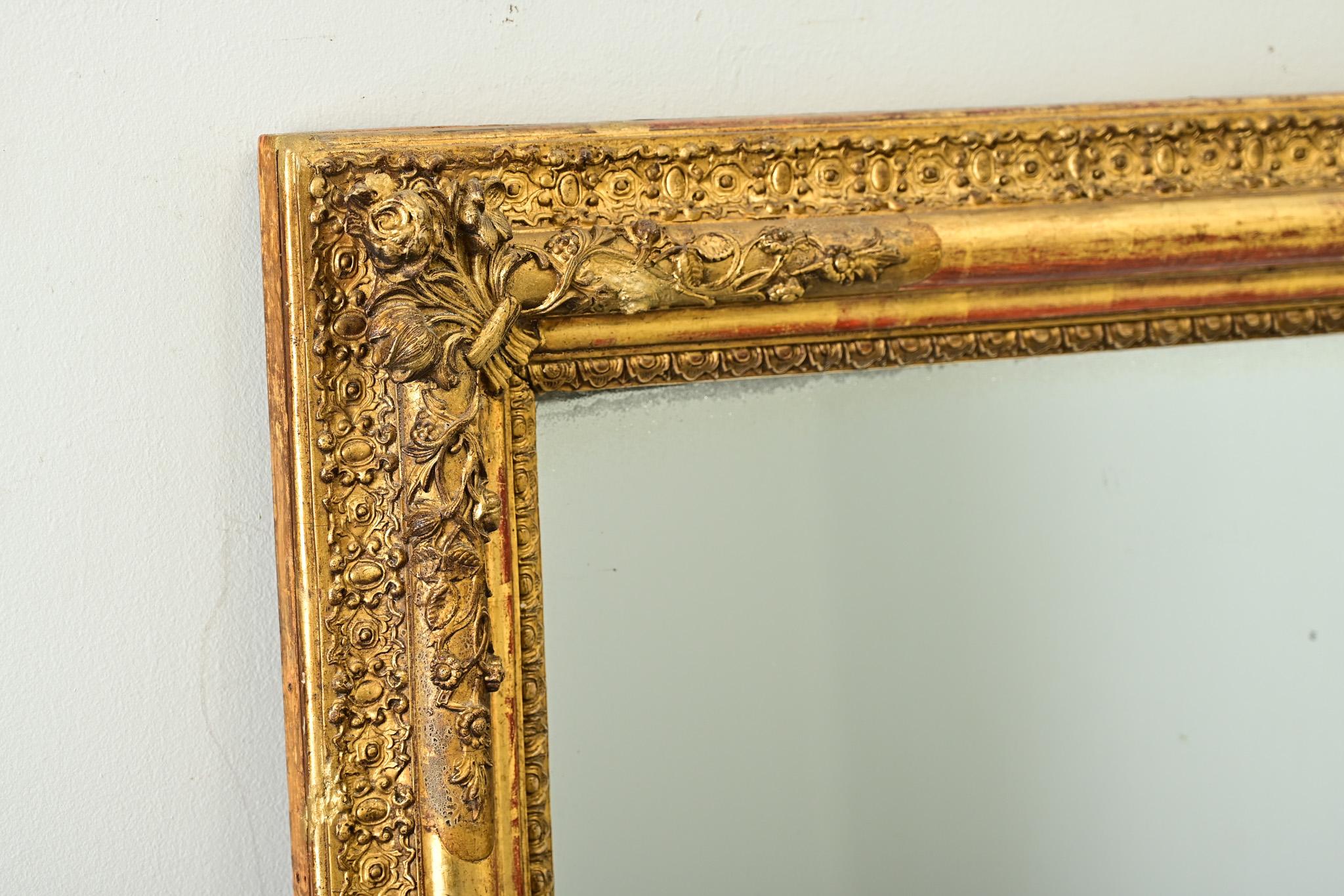 French 19th Century Gold Gilt Mirror 1