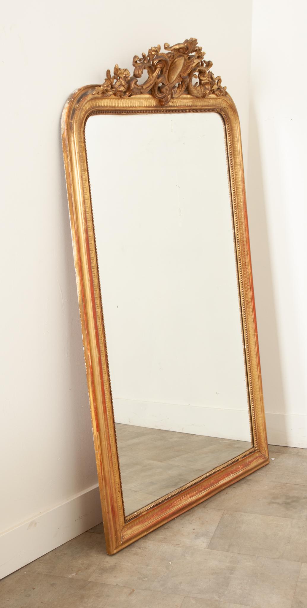 Giltwood French 19th Century Gold Gilt Mirror For Sale